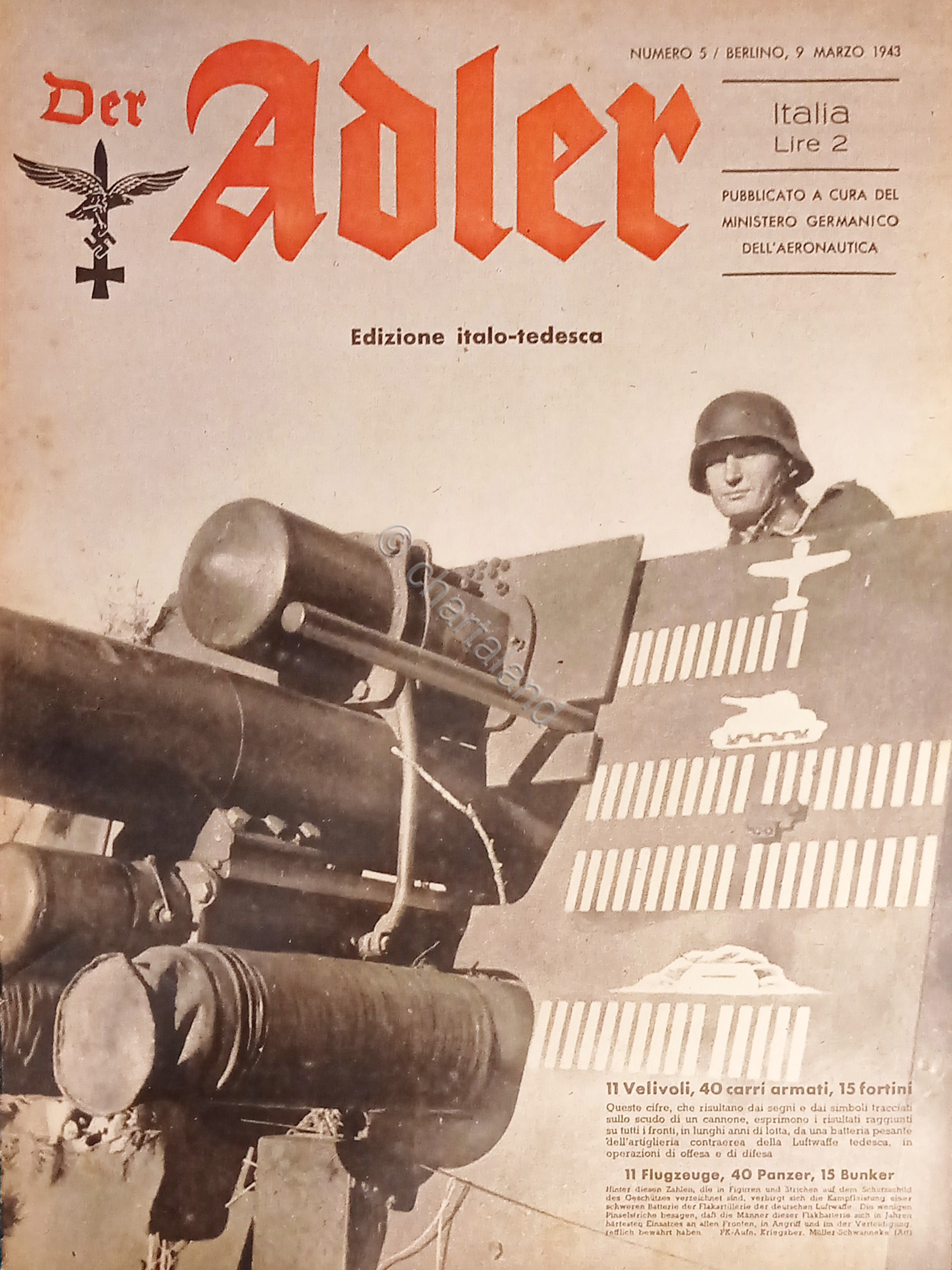 Rivista del Ministero Germanico dell'Aeronautica - Der Adler N. 5 …