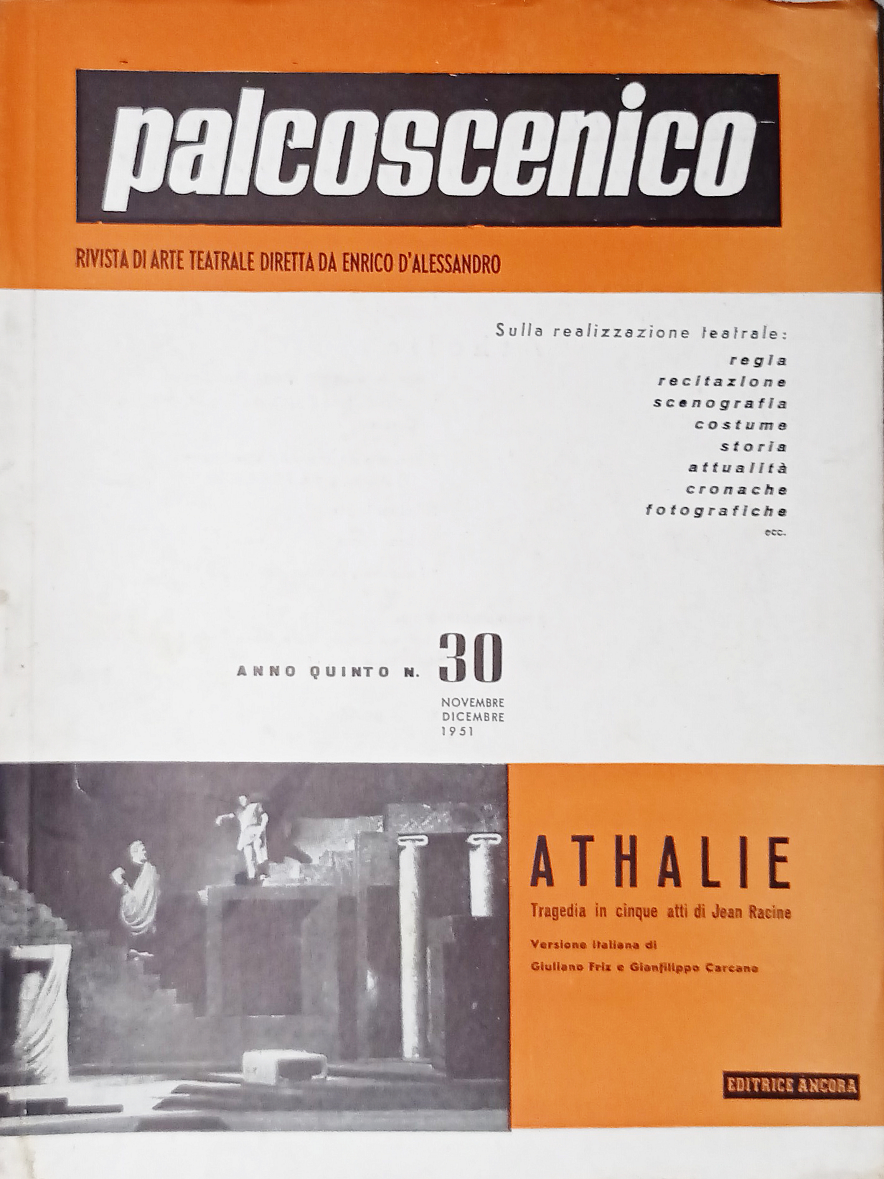 Rivista di Arte Teatrale diretta da E. D'Alessandro - Palcoscenico …