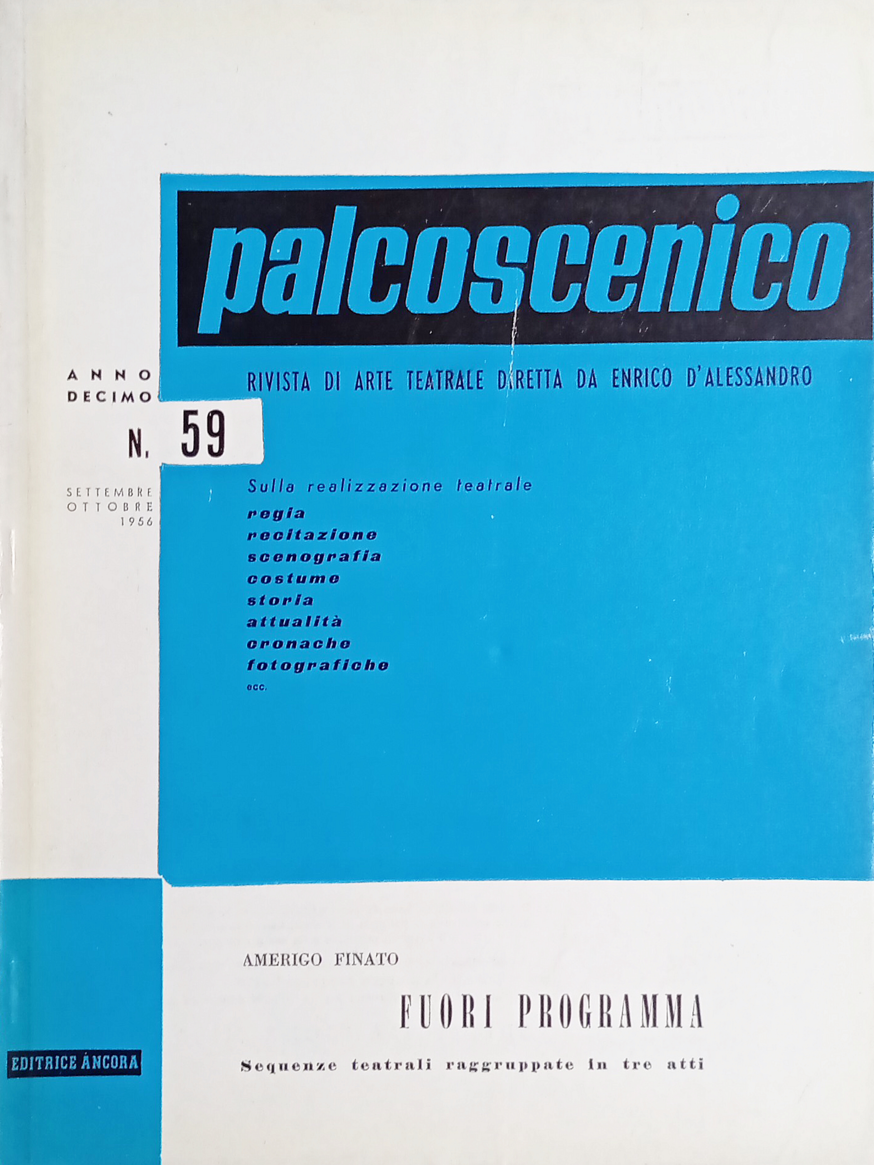 Rivista di Arte Teatrale diretta da E. D'Alessandro - Palcoscenico …