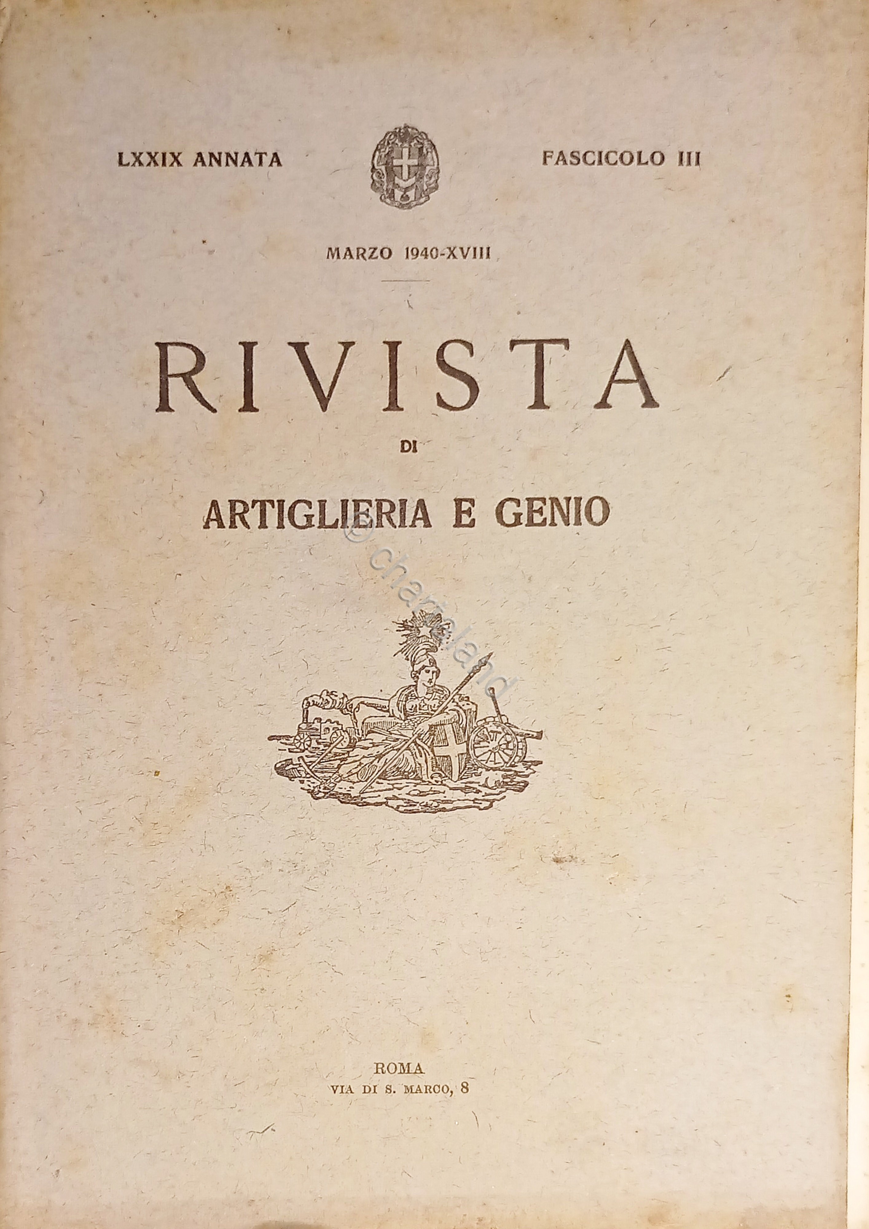 Rivista di Artiglieria e Genio - LXXIX Annata - Fascicolo …