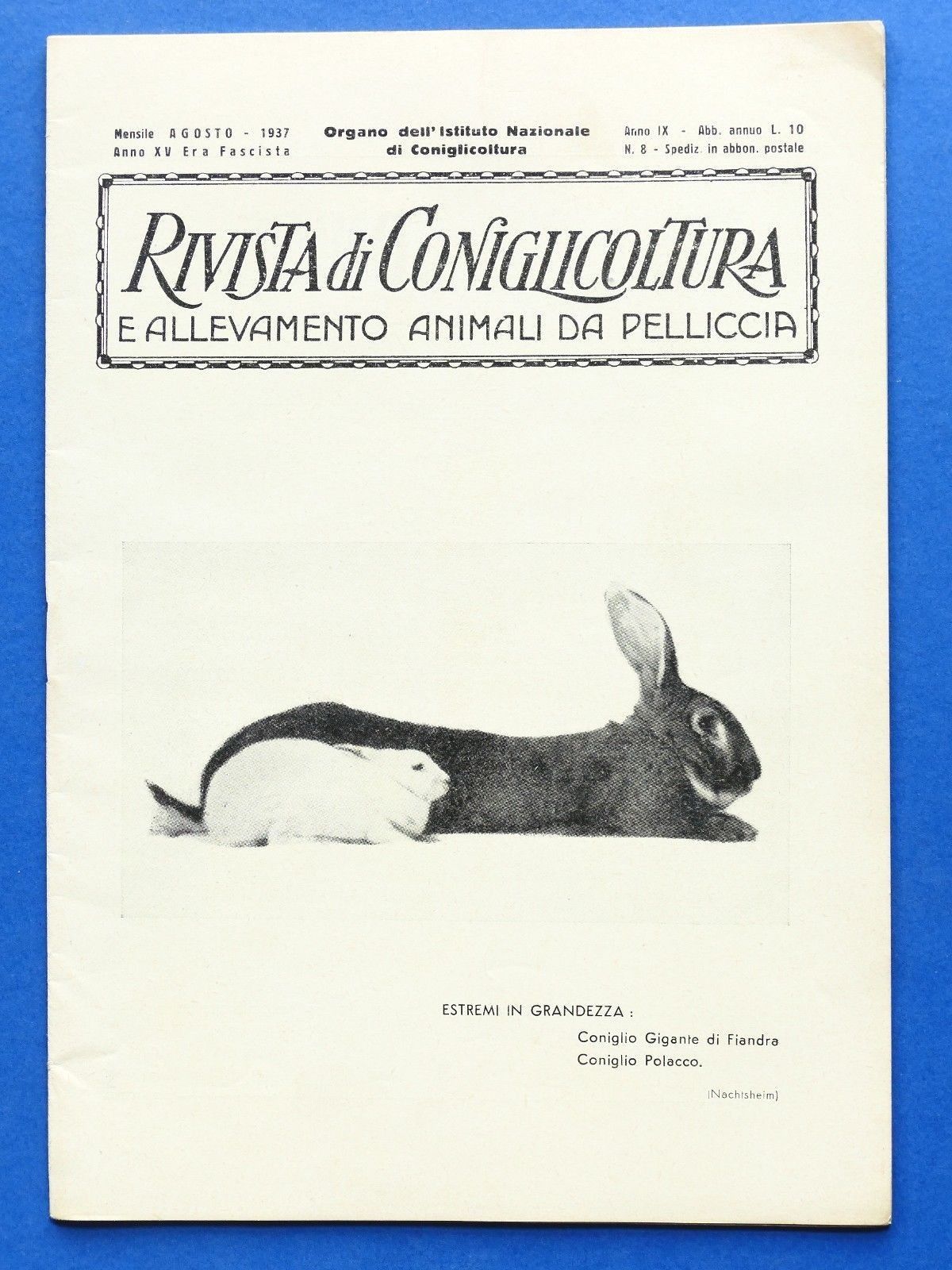 Rivista di Coniglicoltura e allevamento animali da pelliccia - N° …