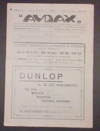 Rivista di Sport e Letteratura Sportiva - Audax - Anno …