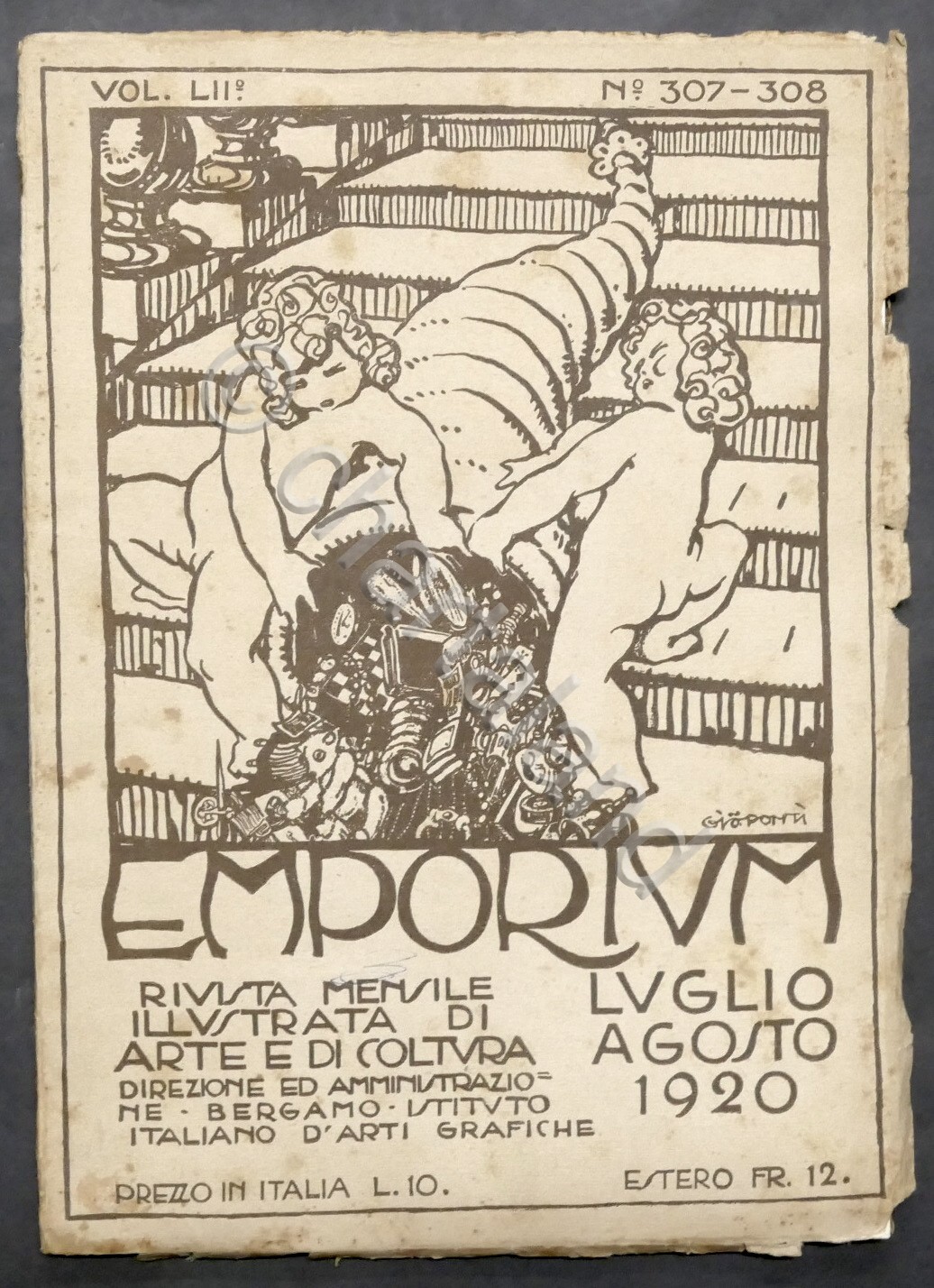 Rivista Emporium N. 307-308 - Luglio Agosto 1920 - Copertina …