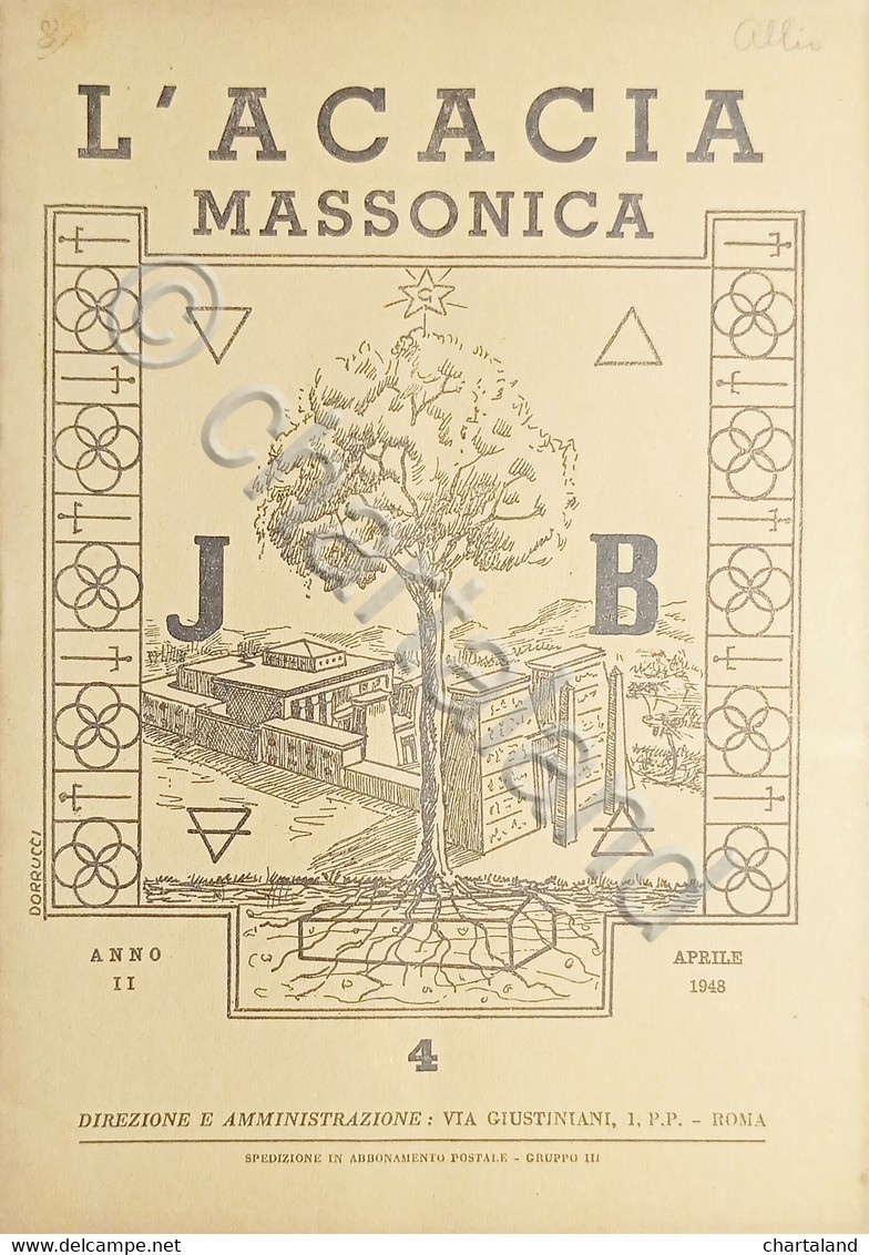 Rivista Illustrata Massoneria - L'Acacia N. 4 - Anno II …