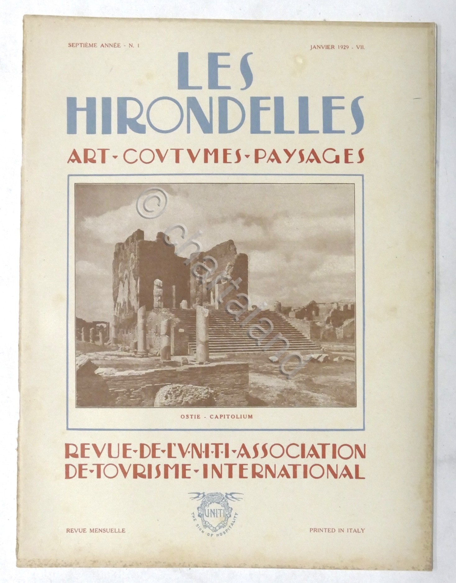 Rivista Les Hirondelles N. 1 - 1929 UNITI Association de …
