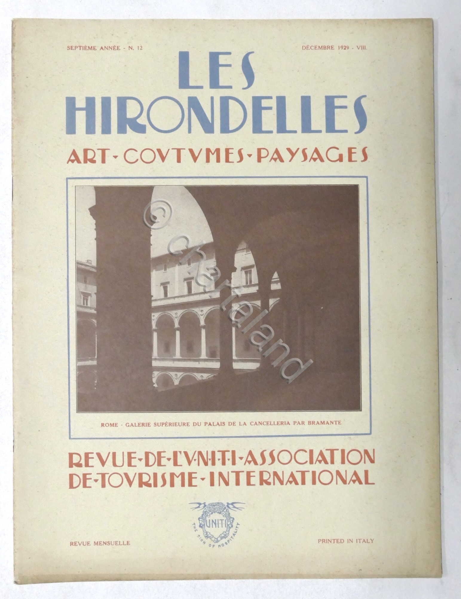 Rivista Les Hirondelles N. 12 - 1929 UNITI Association de …