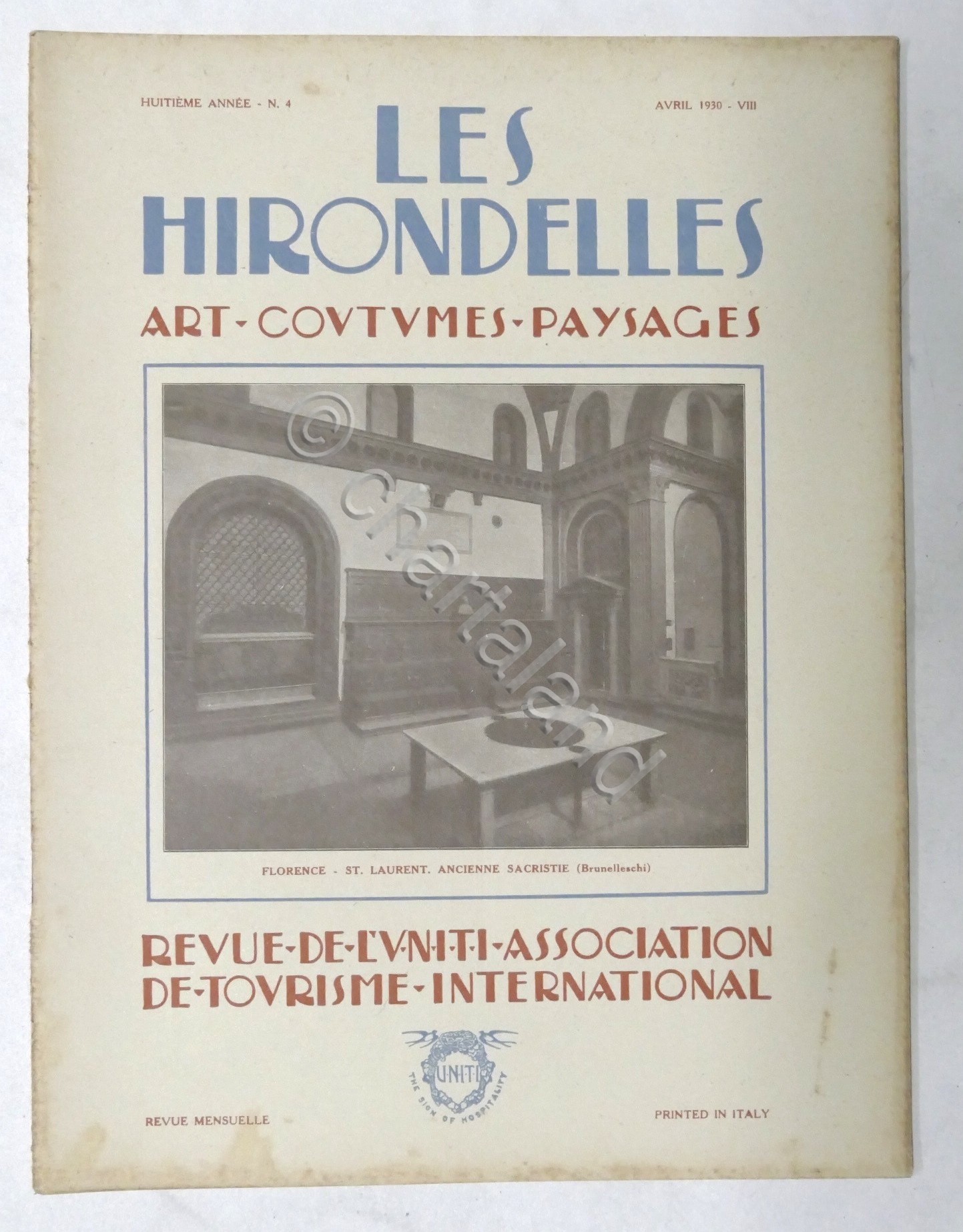 Rivista Les Hirondelles N. 4 - 1930 UNITI Association de …