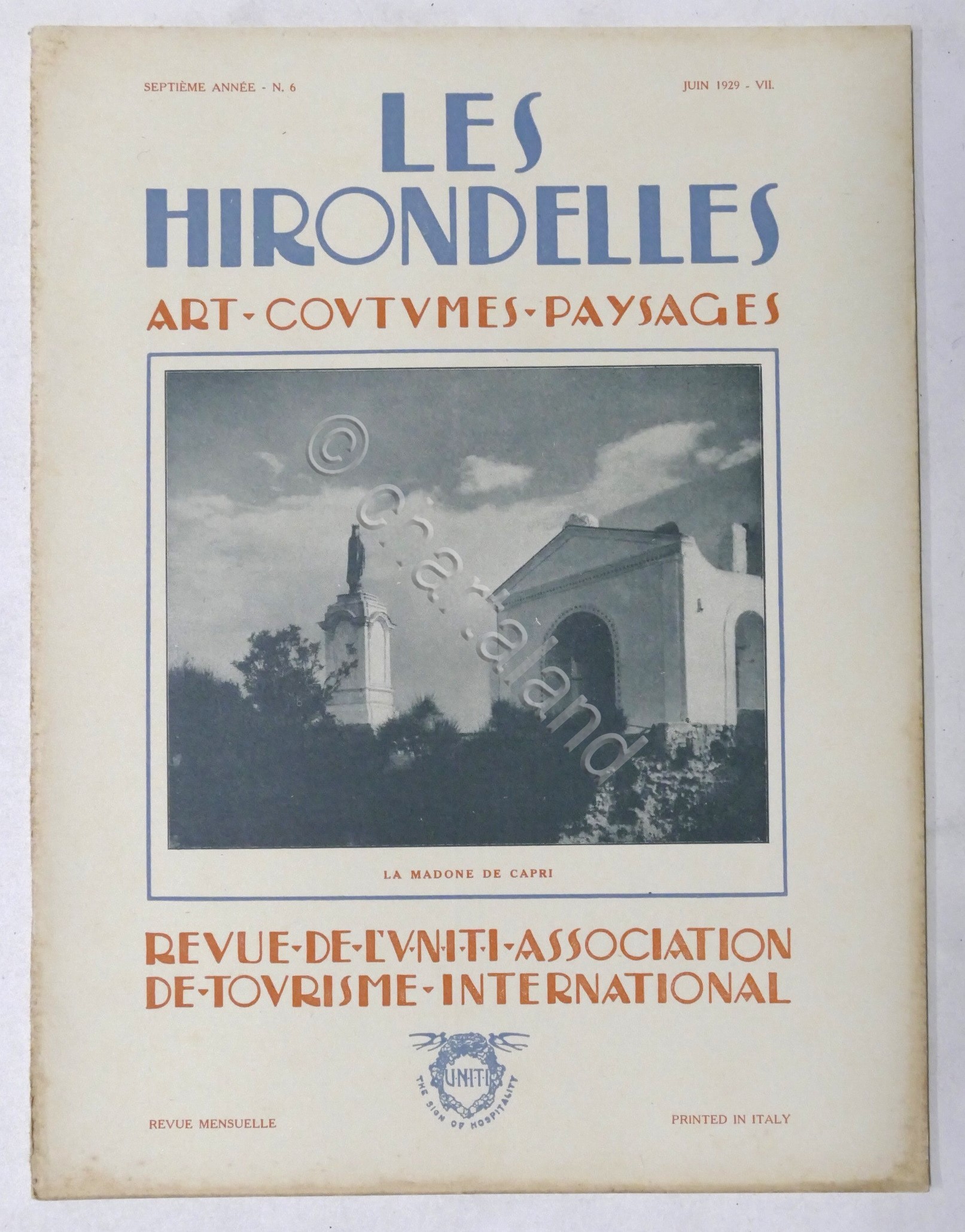 Rivista Les Hirondelles N. 6 - 1929 UNITI Association de …