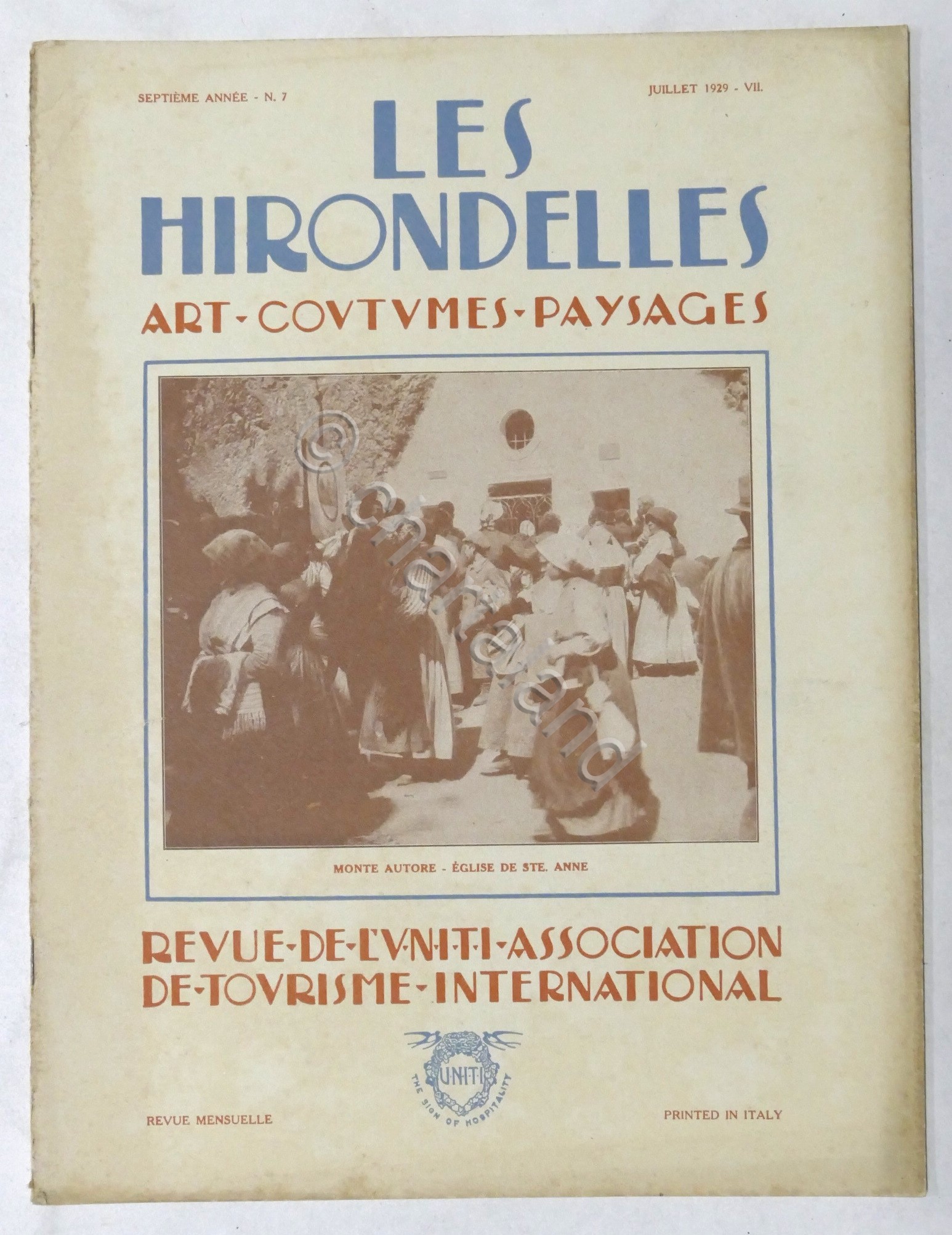 Rivista Les Hirondelles N. 7 - 1929 UNITI Association de …