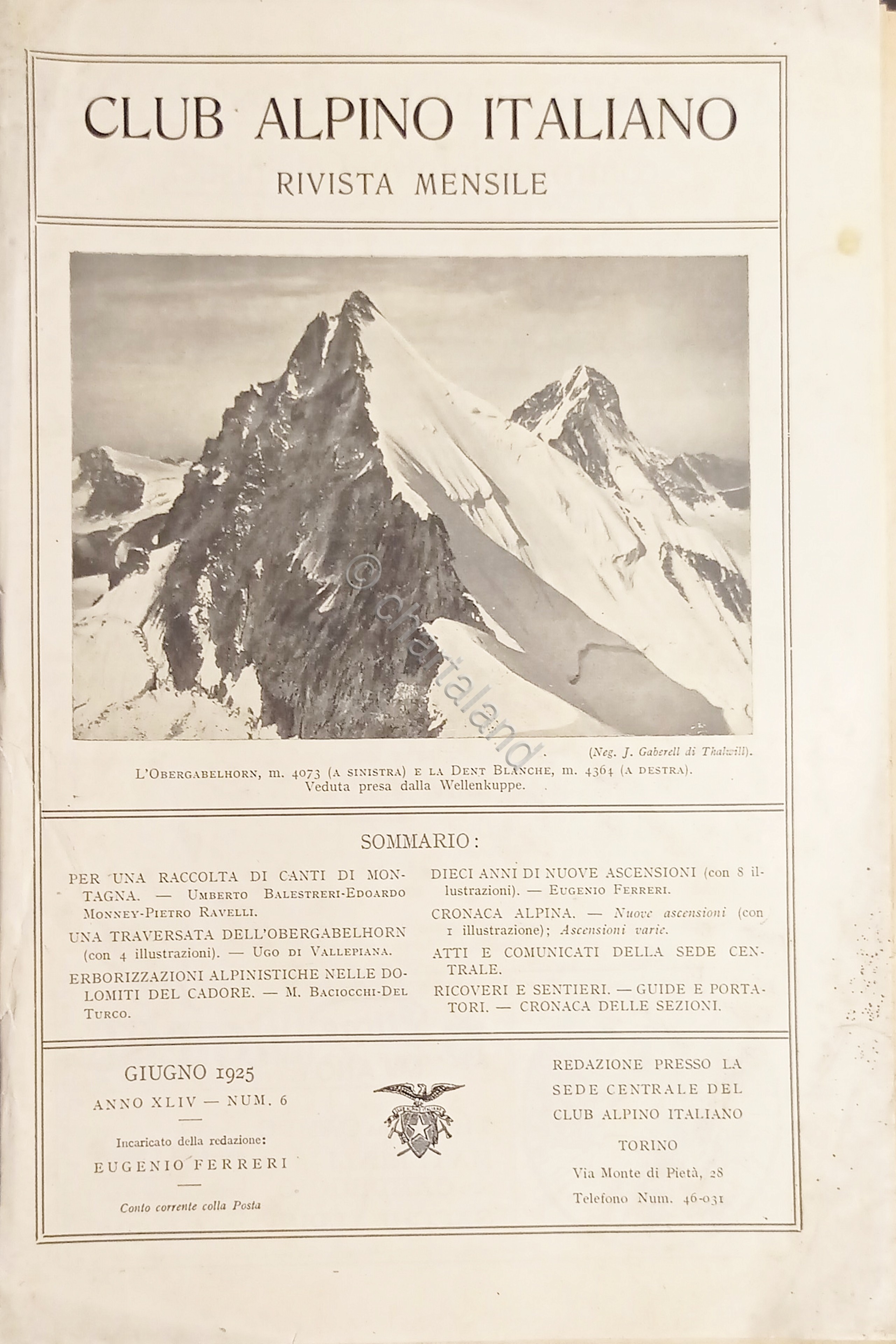 Rivista Mensile - Club Alpino Italiano N. 6 - Vol. …