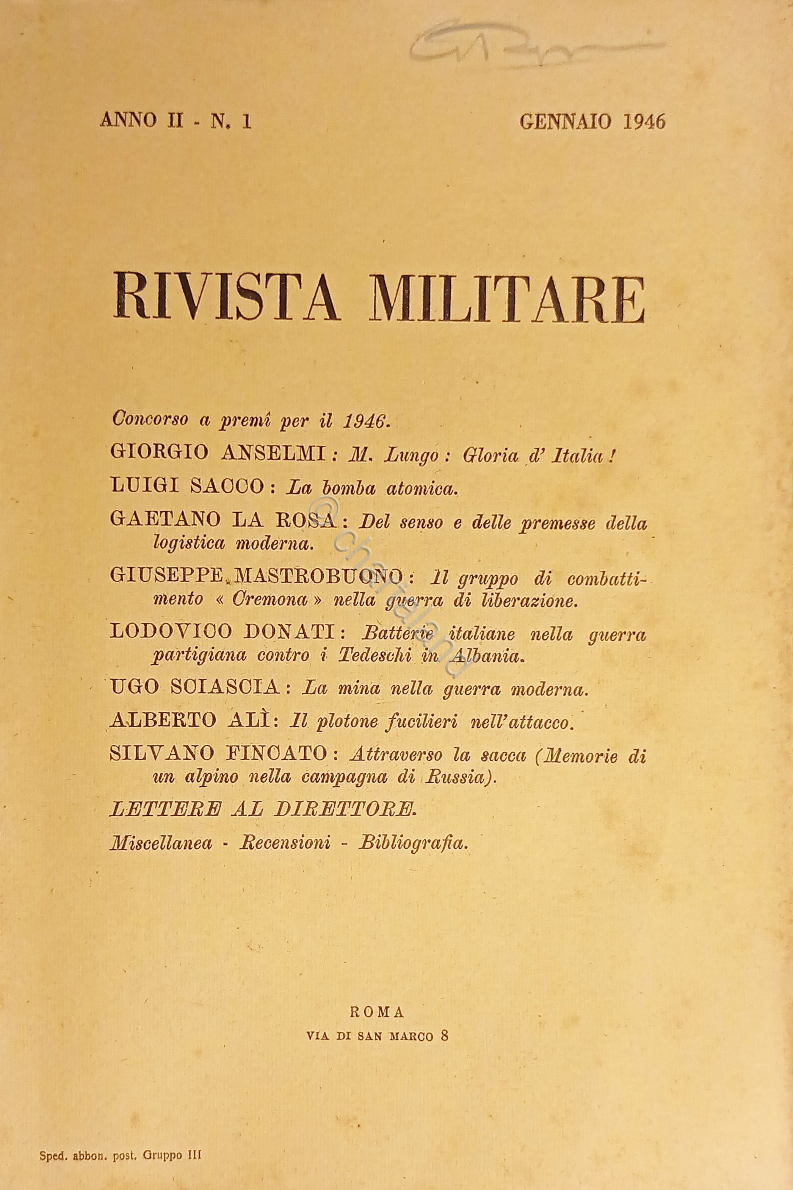 Rivista Militare - Anno II - N. 1 - Gennaio …
