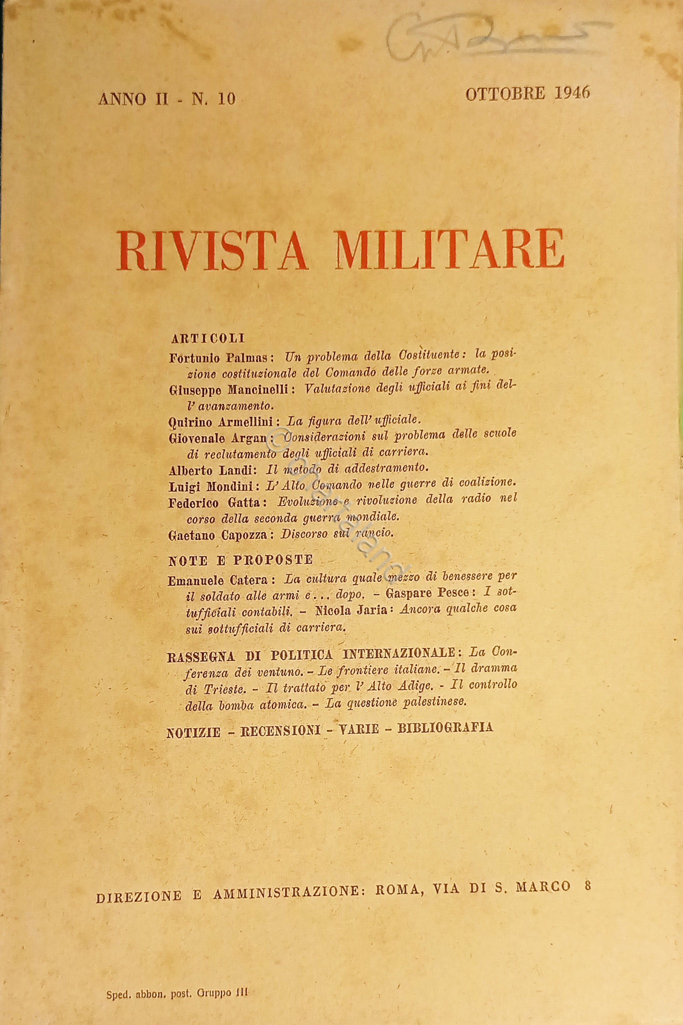 Rivista Militare - Anno II - N. 10 - Ottobre …
