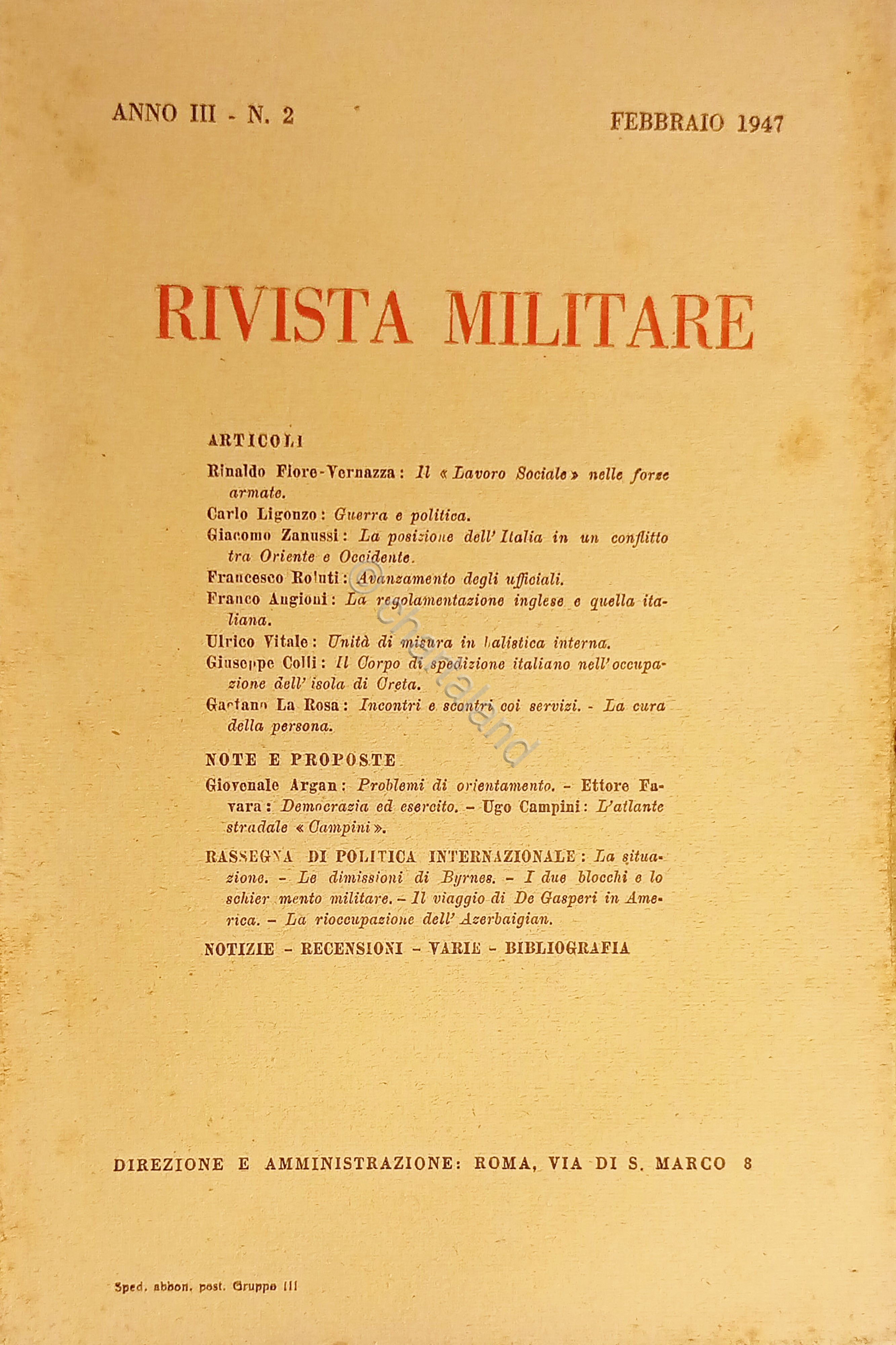 Rivista Militare - Anno III - N. 2 - Febbraio …