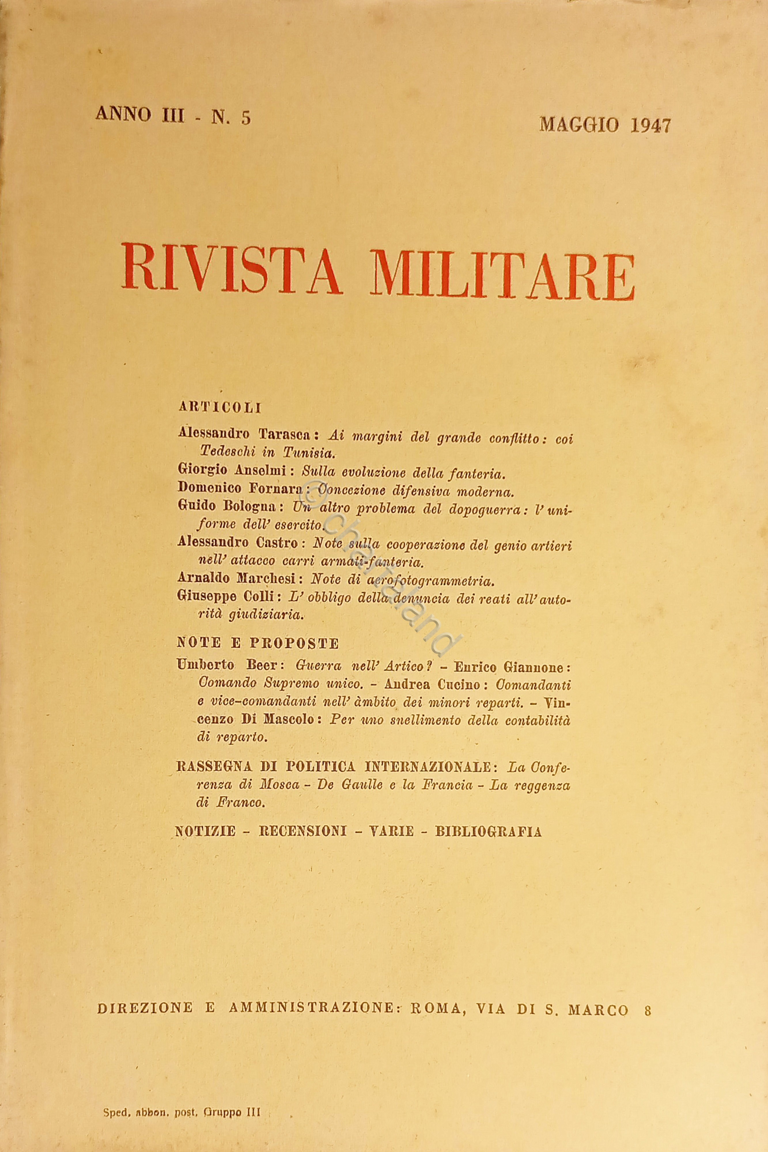 Rivista Militare - Anno III - N. 5 - Maggio …