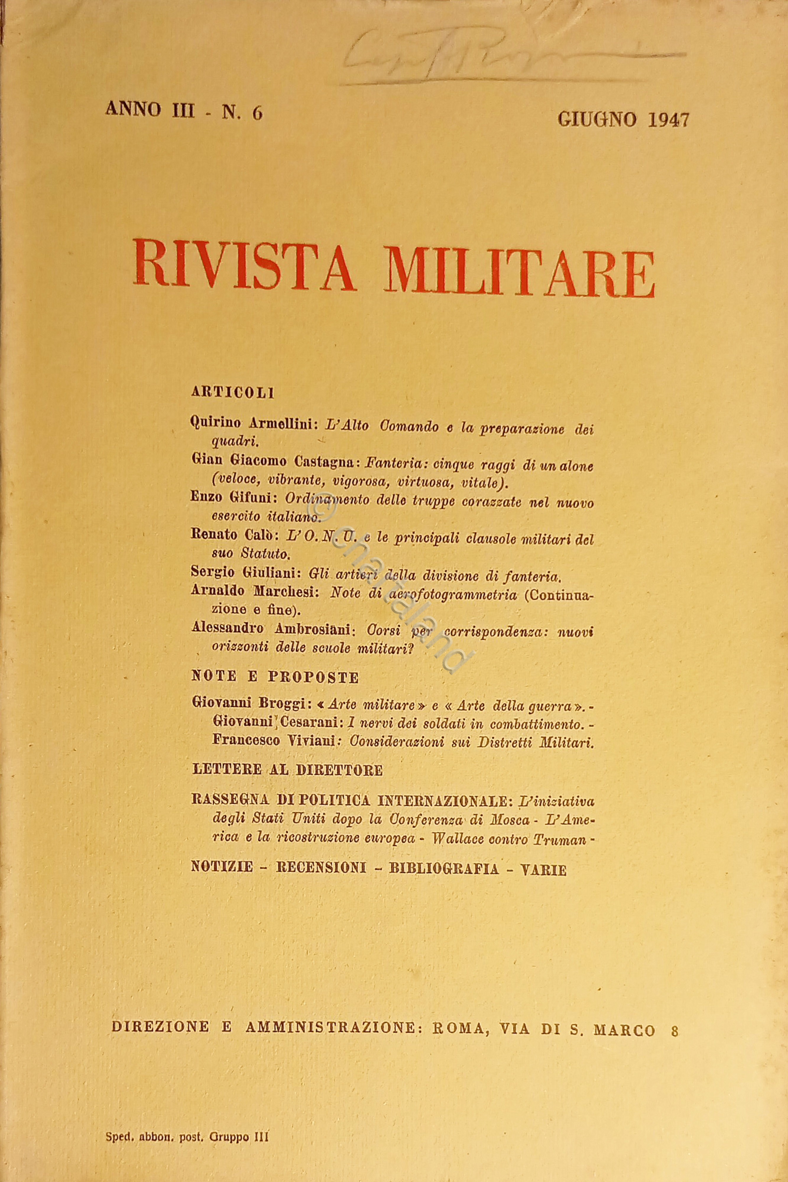 Rivista Militare - Anno III - N. 6 - Giugno …