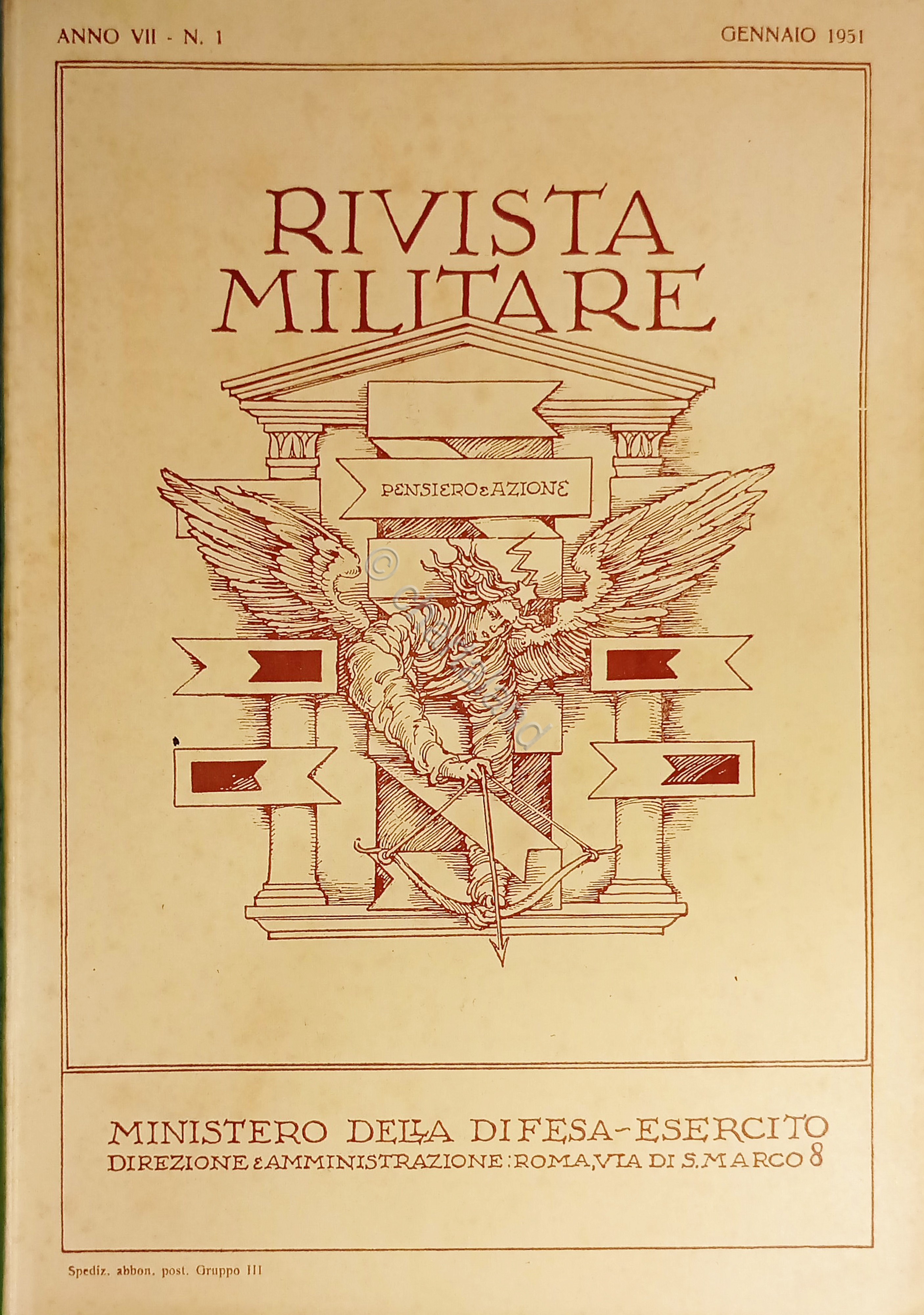 Rivista Militare - Anno VII - N. 1 Gennaio 1951