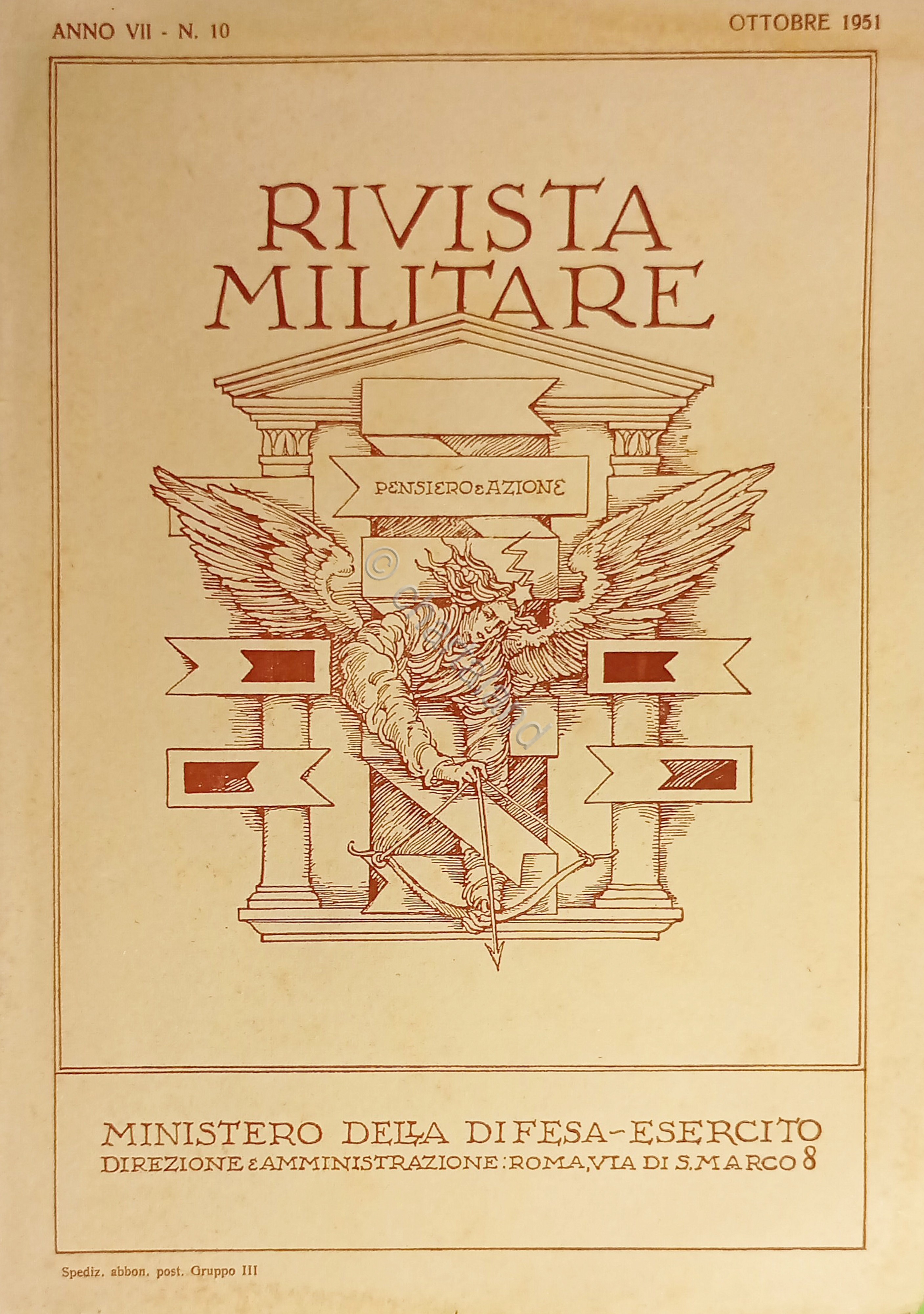 Rivista Militare - Anno VII - N. 10 Ottobre 1951