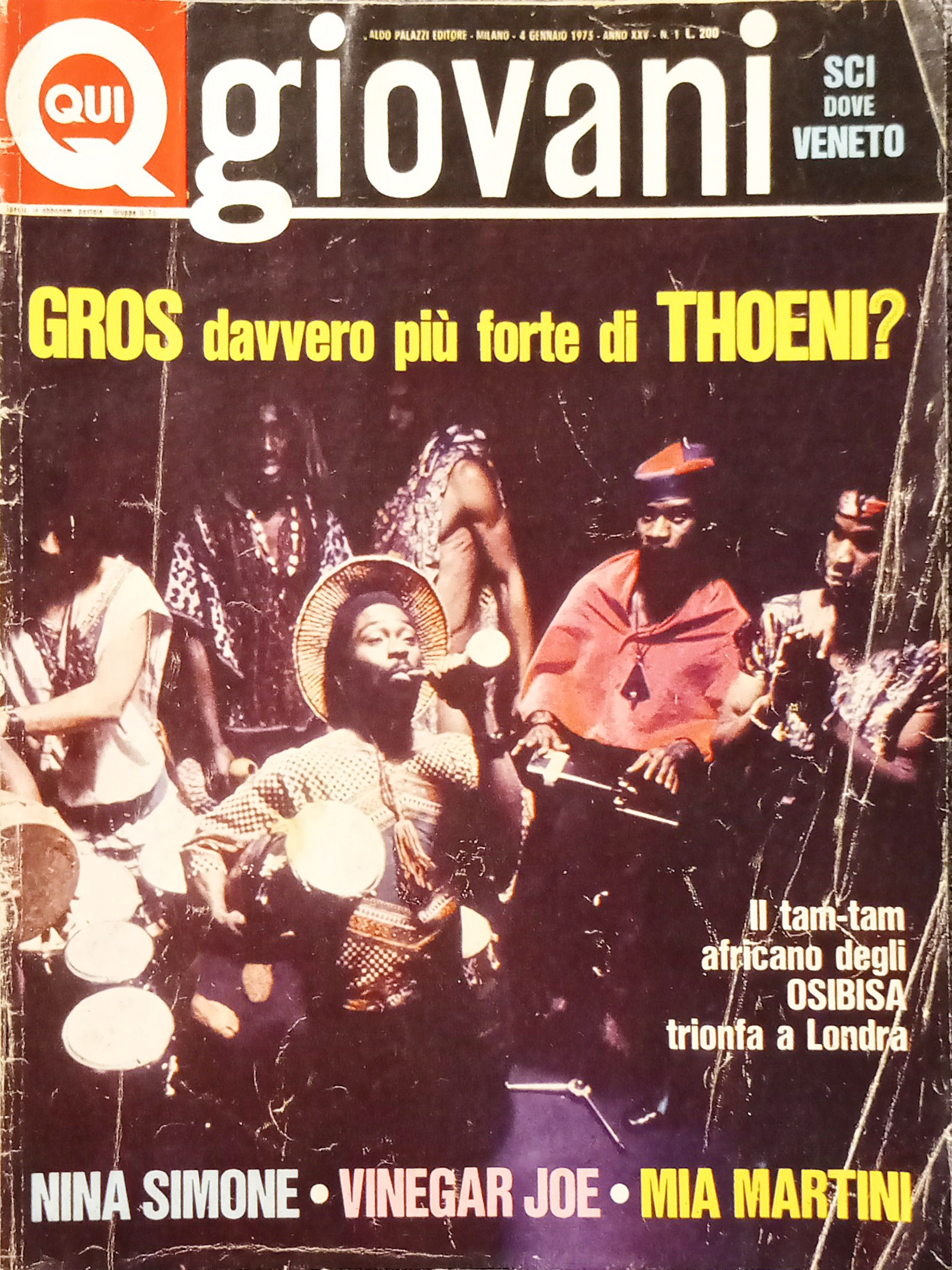 Rivista Musicale - Qui Giovani n. 1 - 1973 Gros …