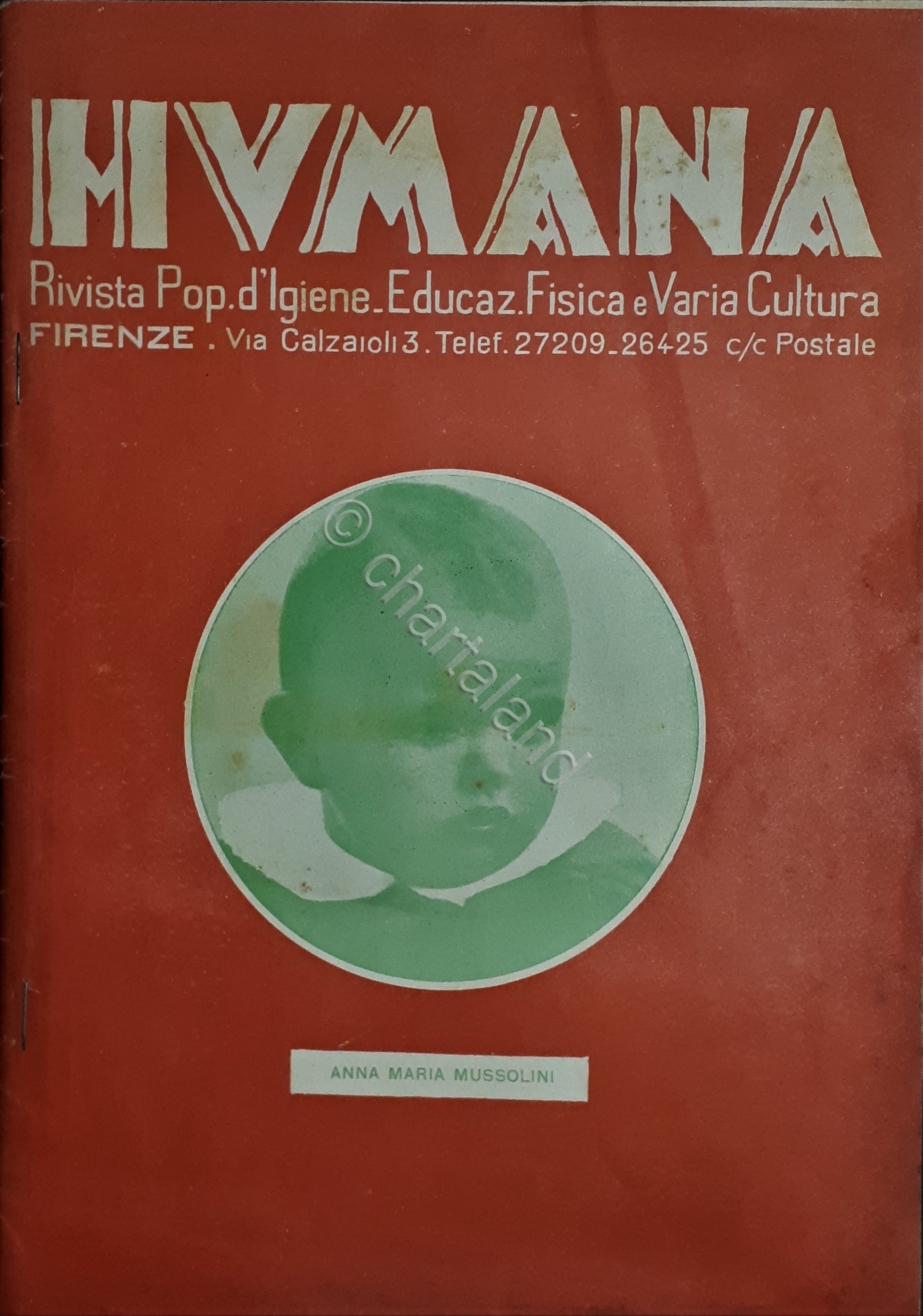 Rivista Popolare d' Igiene - Humana N. 1 - Anna …