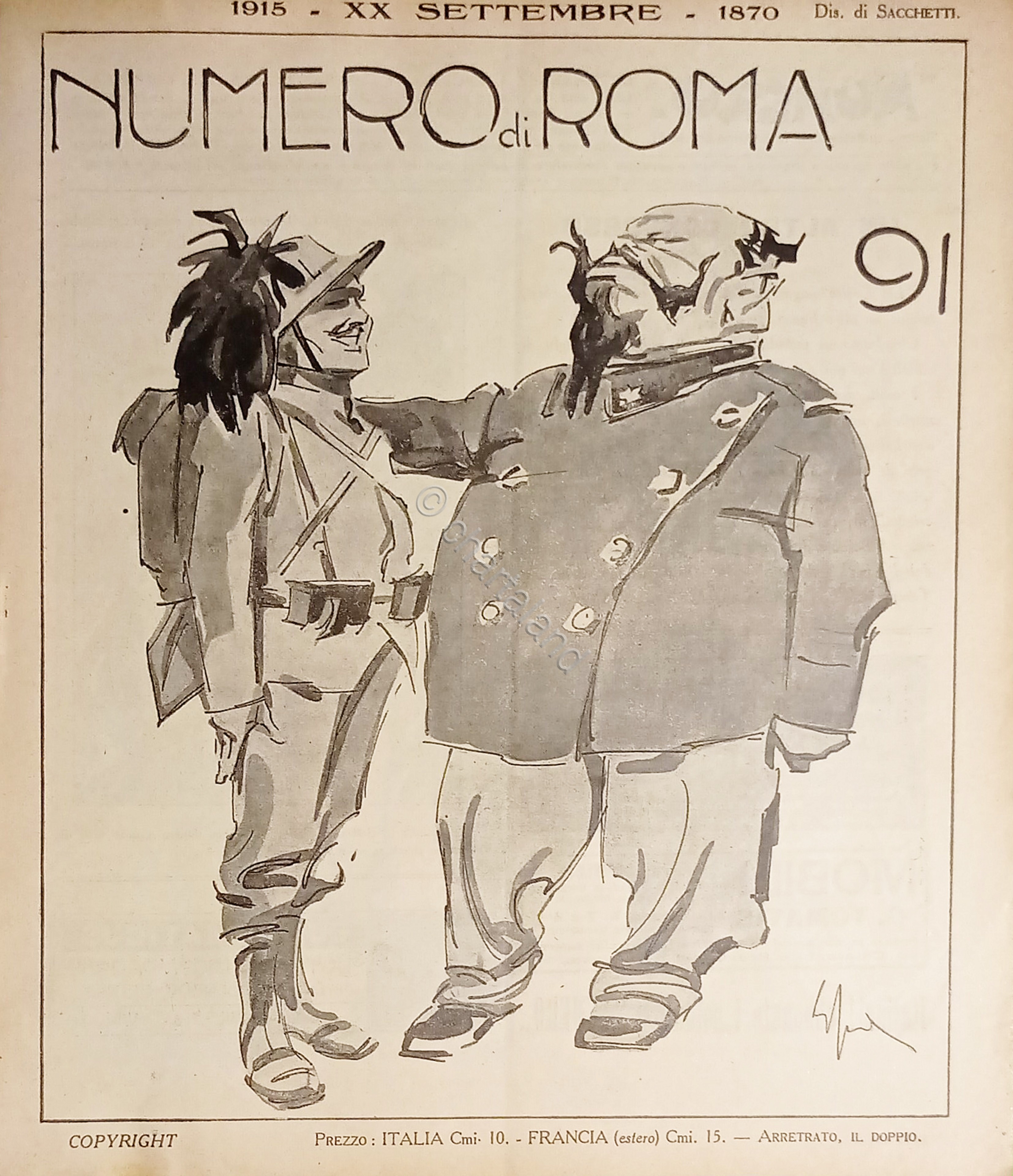 Rivista Satirica Illustrata - Numero N. 91 - Copertina di …