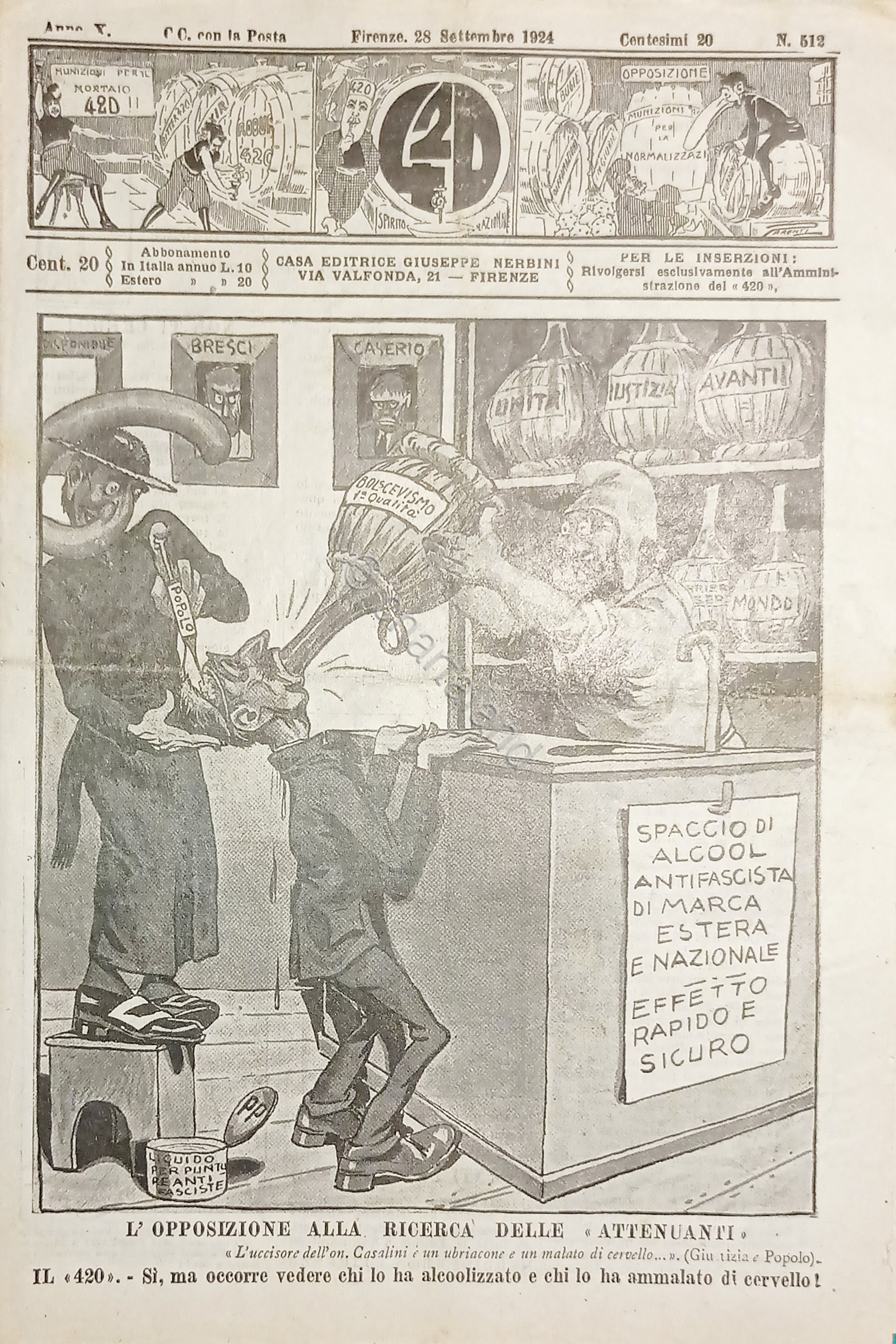 Rivista Satirica Umoristica - IL 420 - Anno X - …