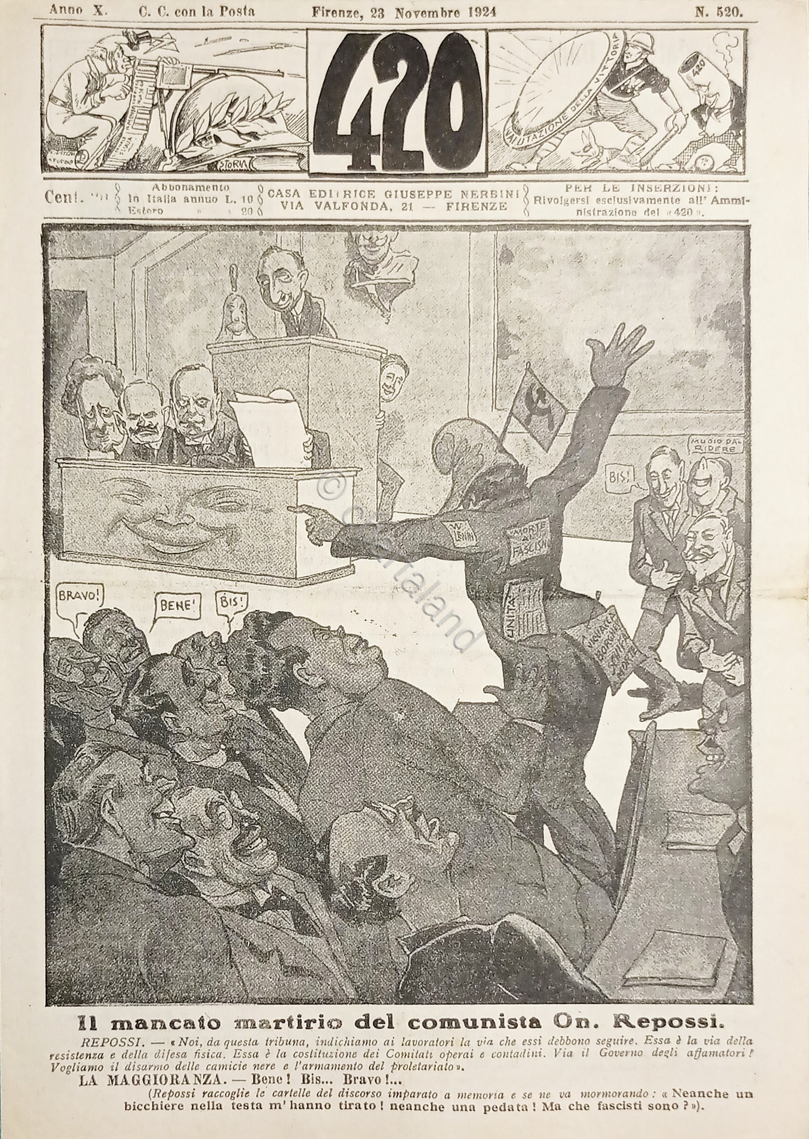 Rivista Satirica Umoristica - IL 420 - Anno X - …