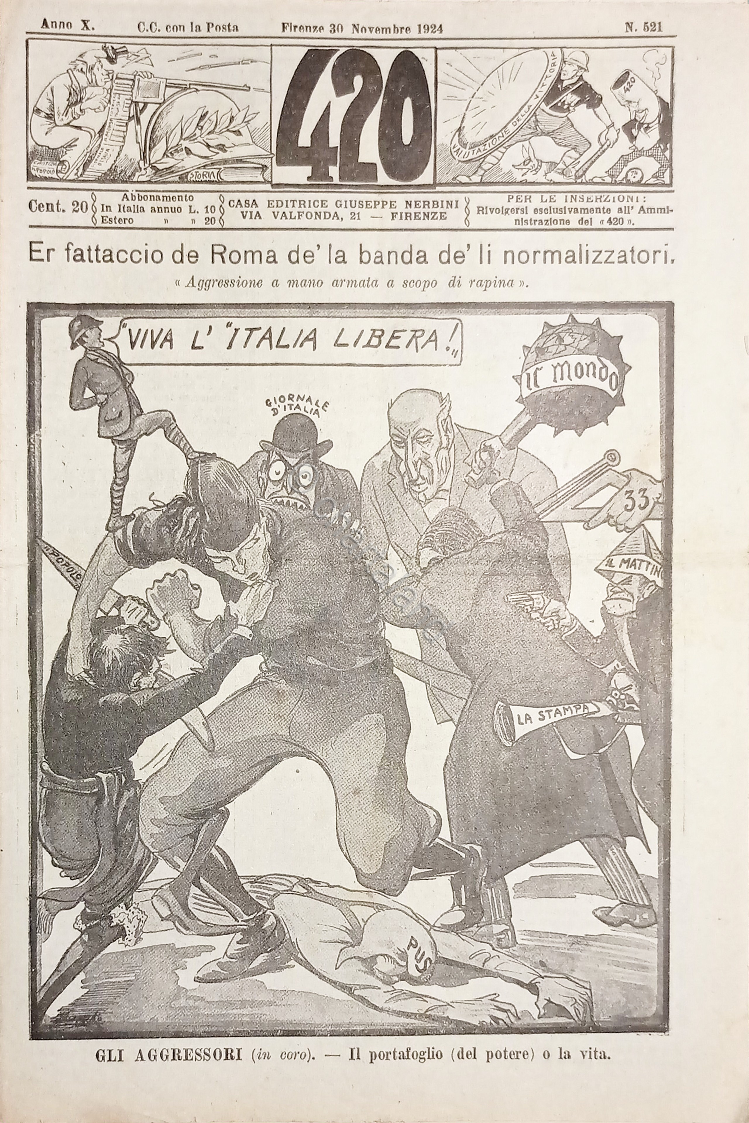 Rivista Satirica Umoristica - IL 420 - Anno X - …