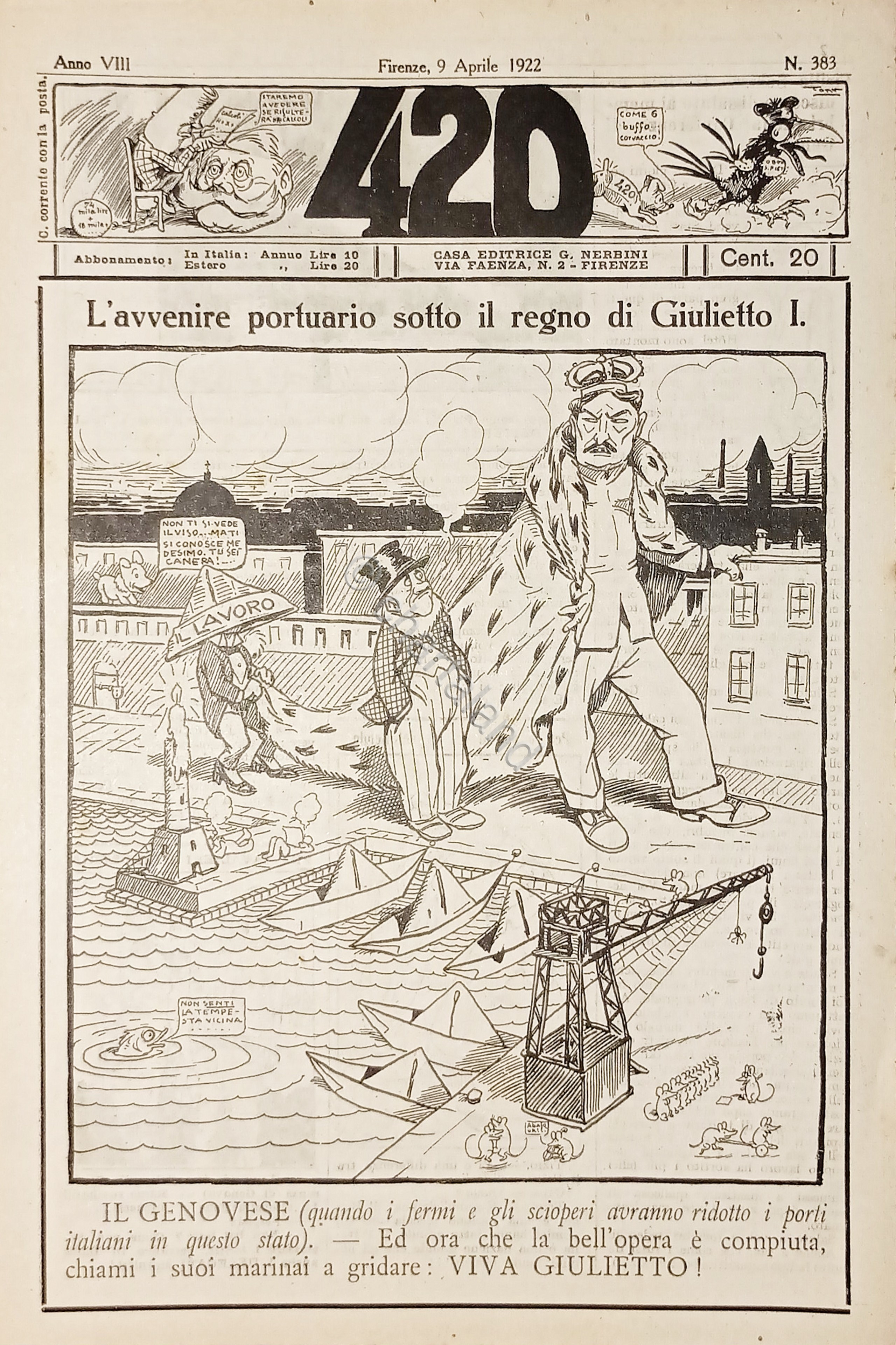 Rivista Satirica Umoristica - IL 420 - N. 383 - …