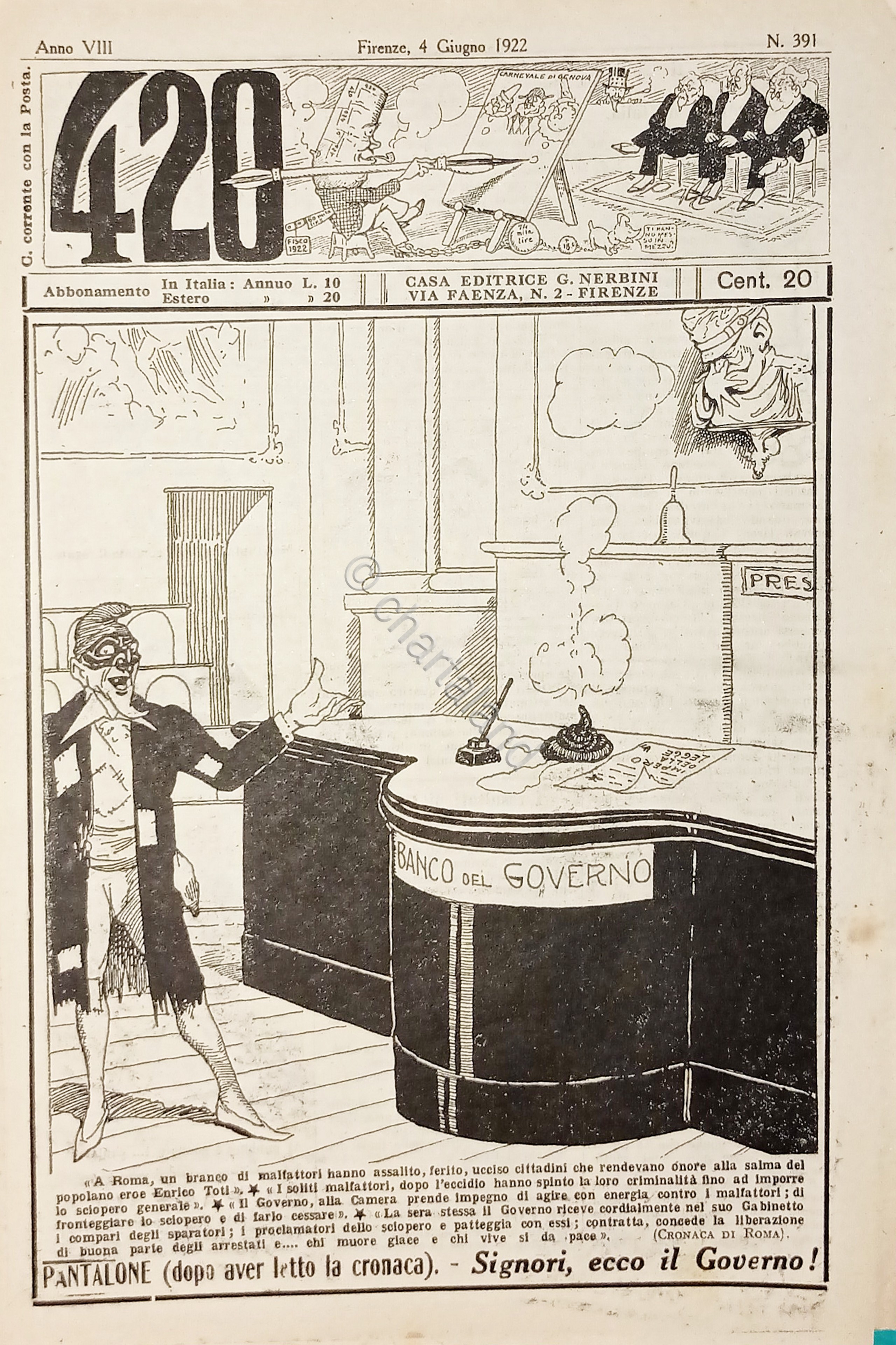 Rivista Satirica Umoristica - IL 420 - N. 391 - …