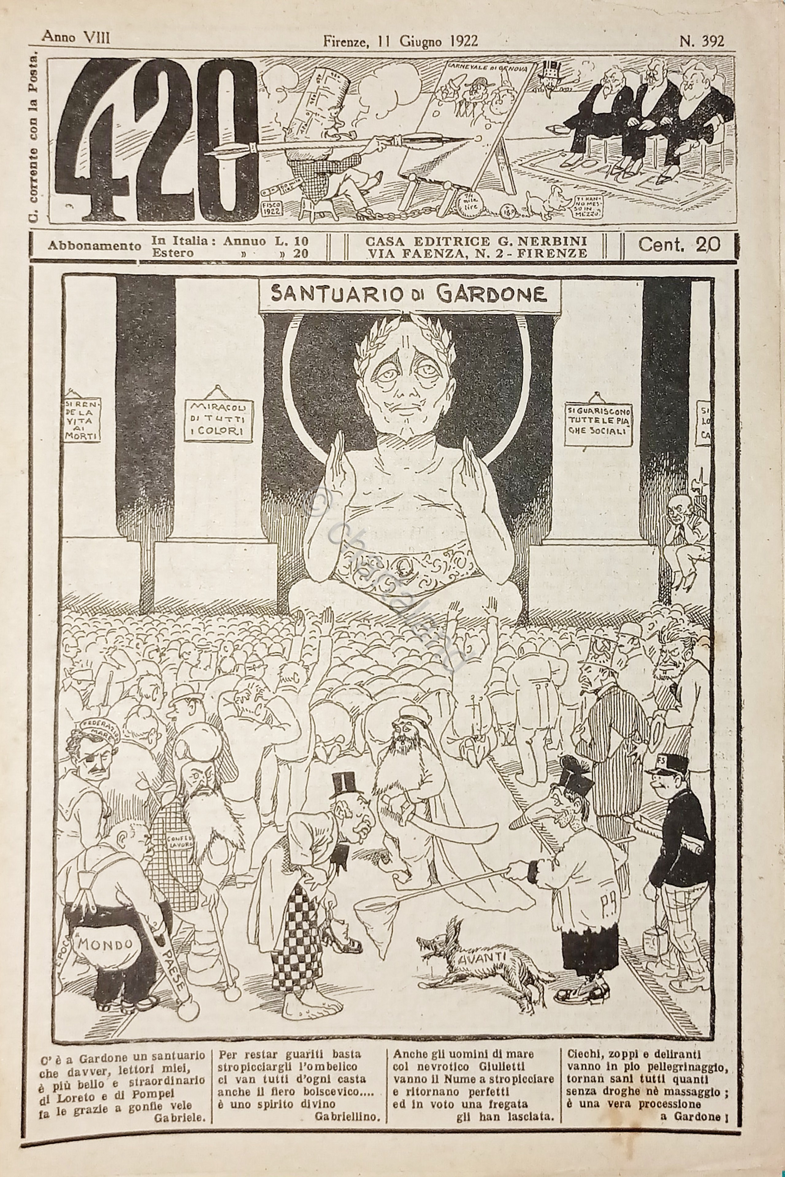 Rivista Satirica Umoristica - IL 420 - N. 392 - …