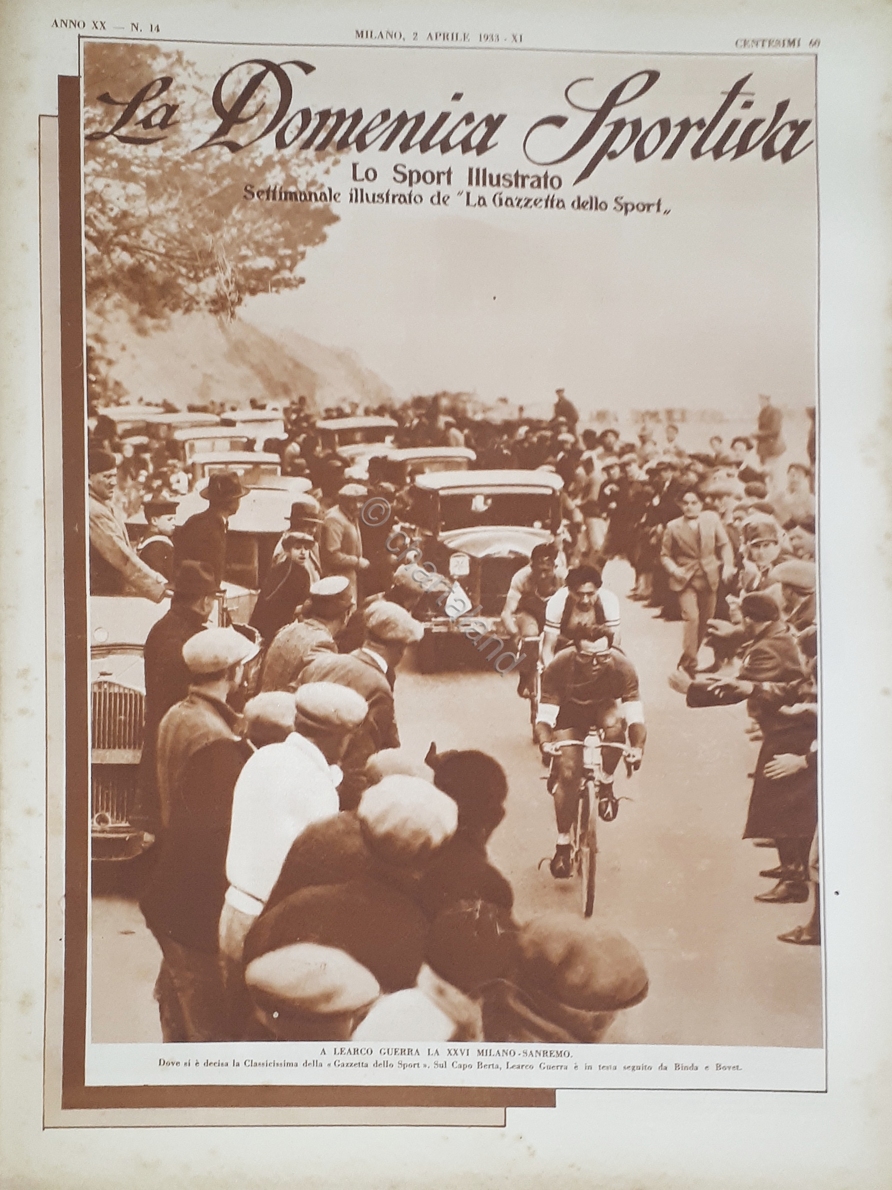 Rivista Sport La Domenica Sportiva N.14 A L. Guerra la …
