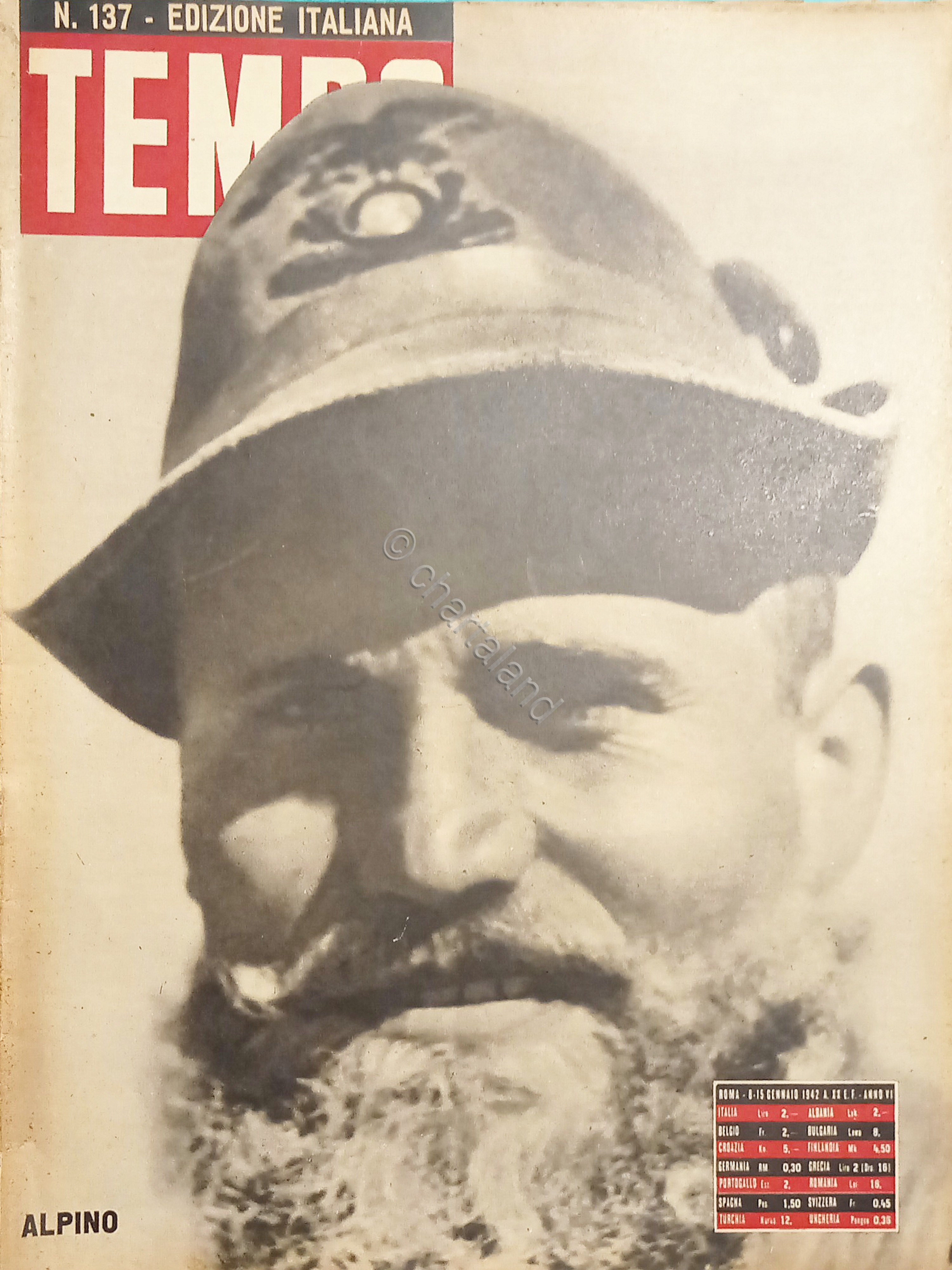 Rivista WWII - Tempo N. 137 - Alpino - 1942