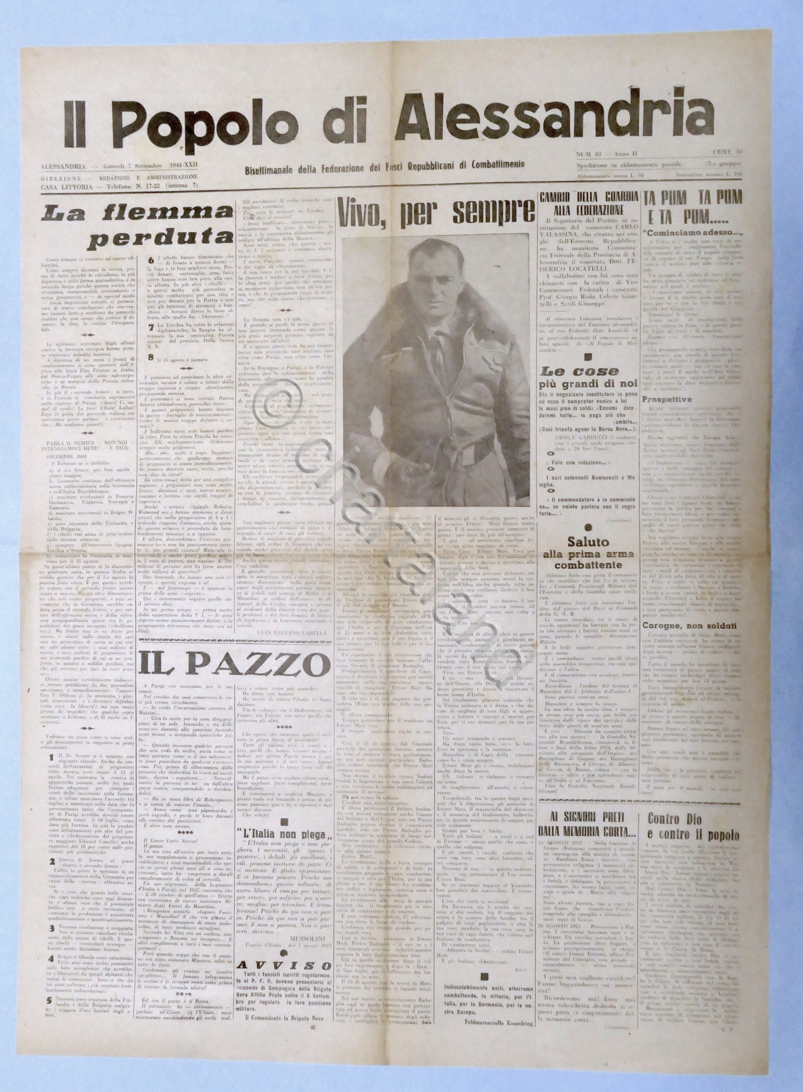 RSI Federazione Fasci - Il Popolo di Alessandria N. 83 …