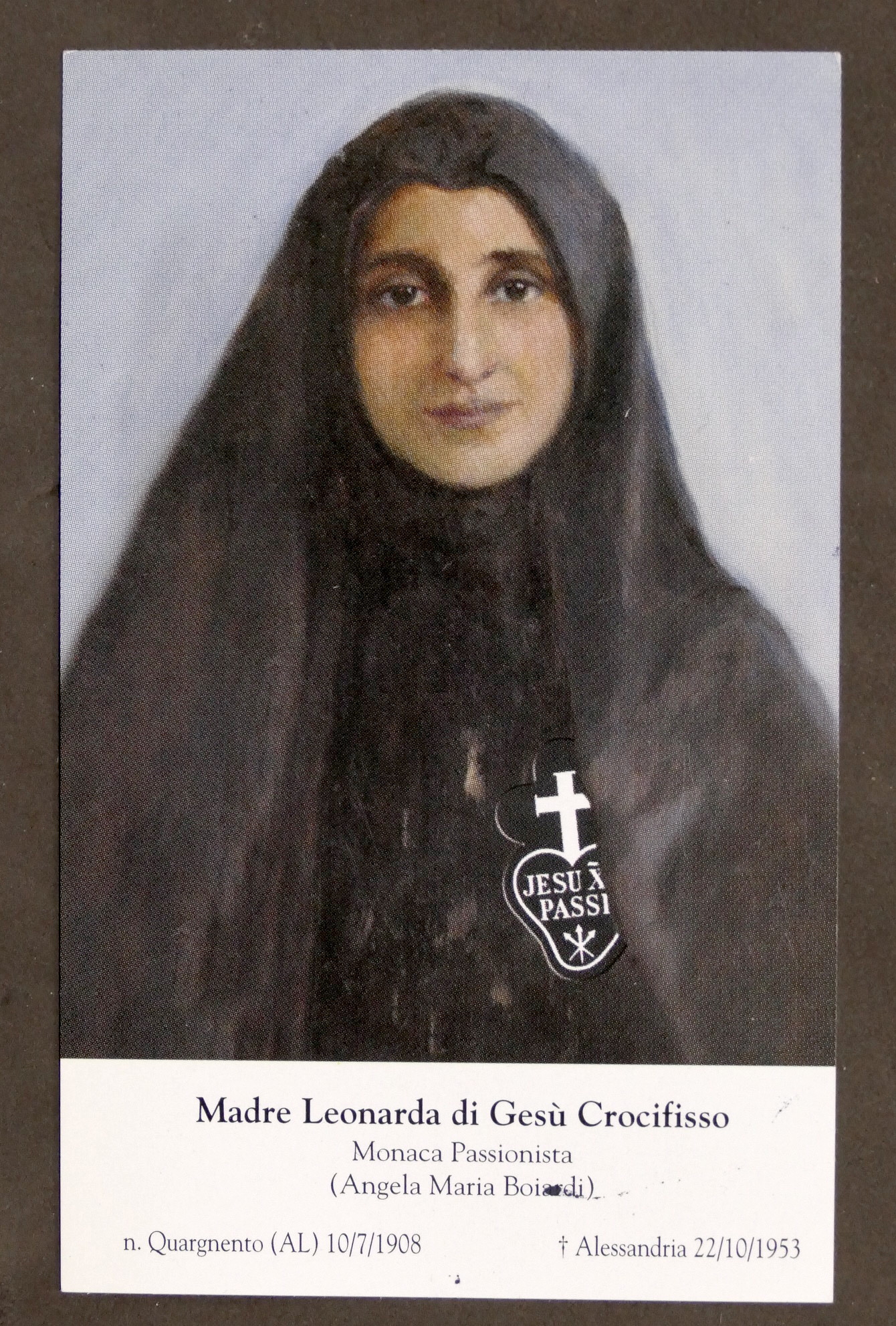 Santino Venerabile Madre Maria Leonarda Gesù Crocefisso Monaca Passionista 1953