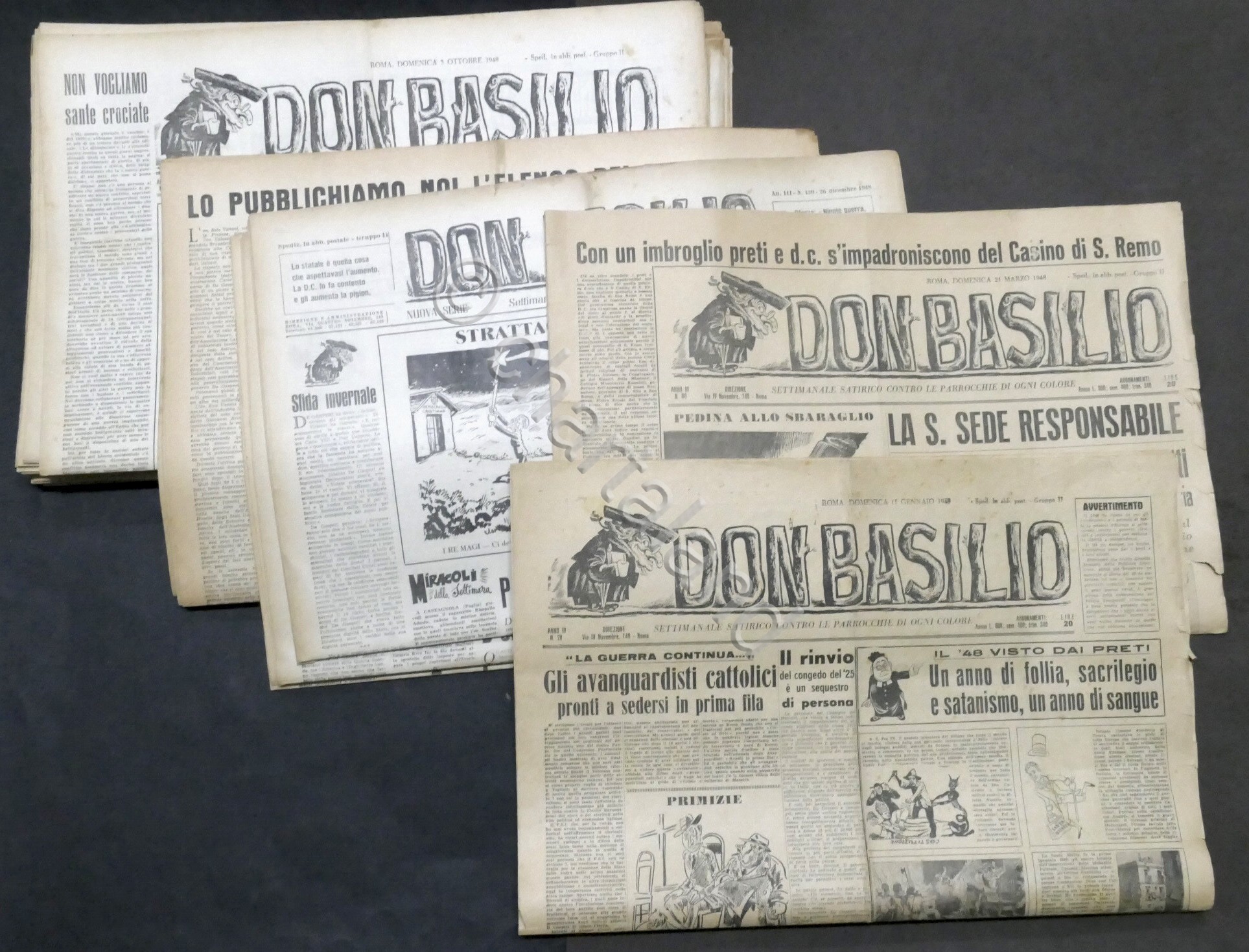 Satira - Lotto giornali Don Basilio - 55 numeri - …
