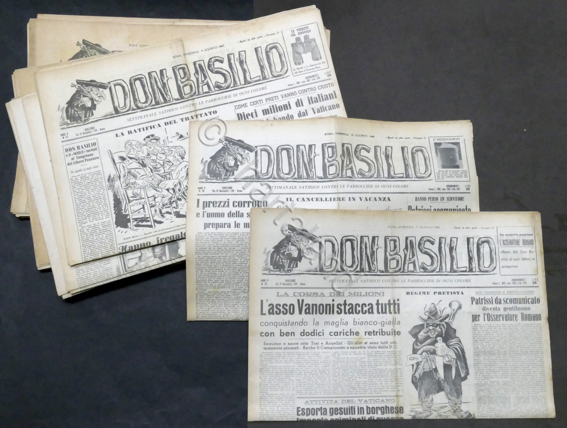 Satira - Lotto giornali Don Basilio - 93 numeri - …