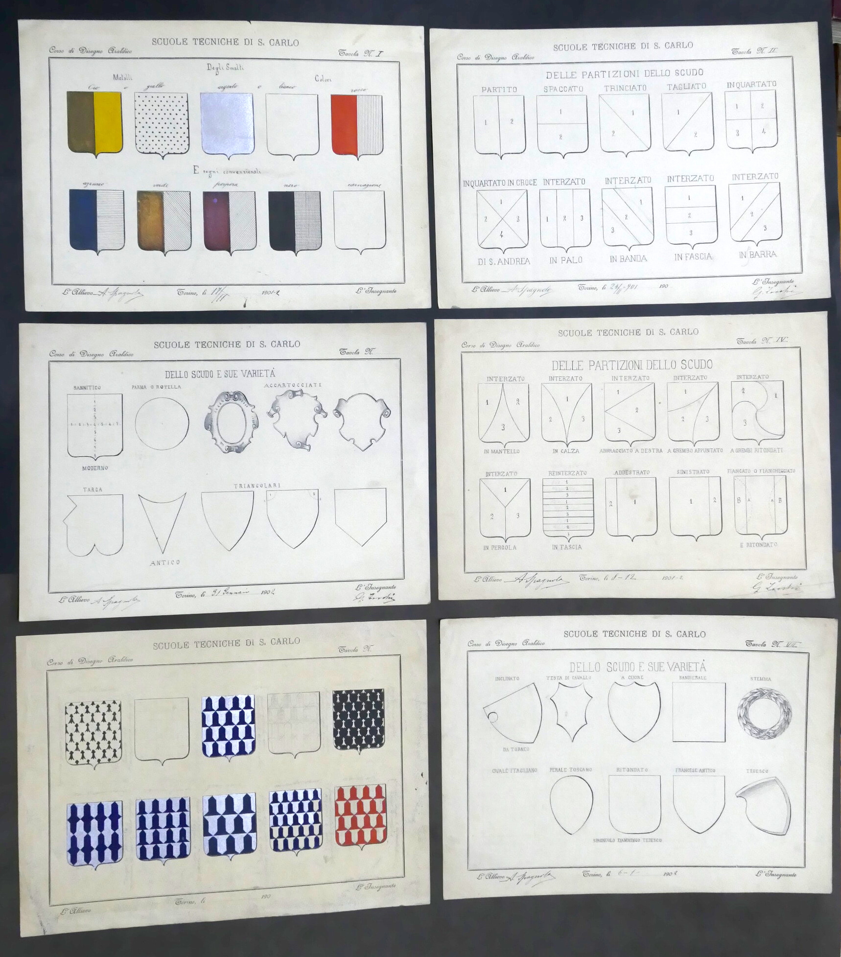 Scuole Tecniche di S. Carlo - Corso di disegno araldico …