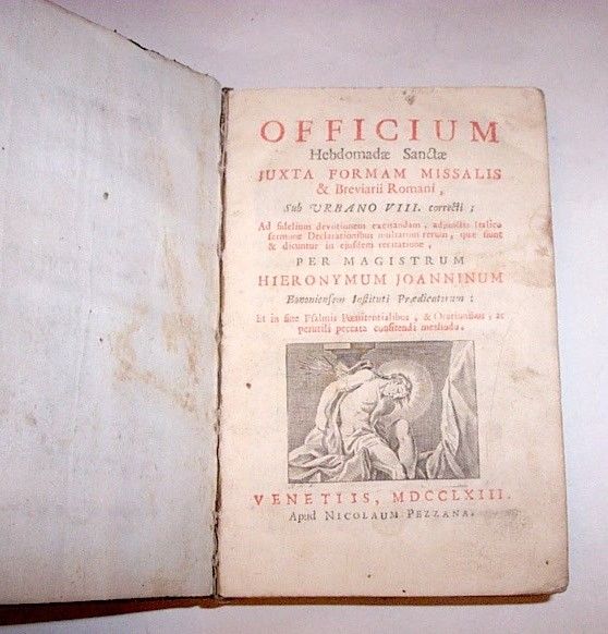 Settecentina Religione - Officium Messale - 1^ ed. 1763