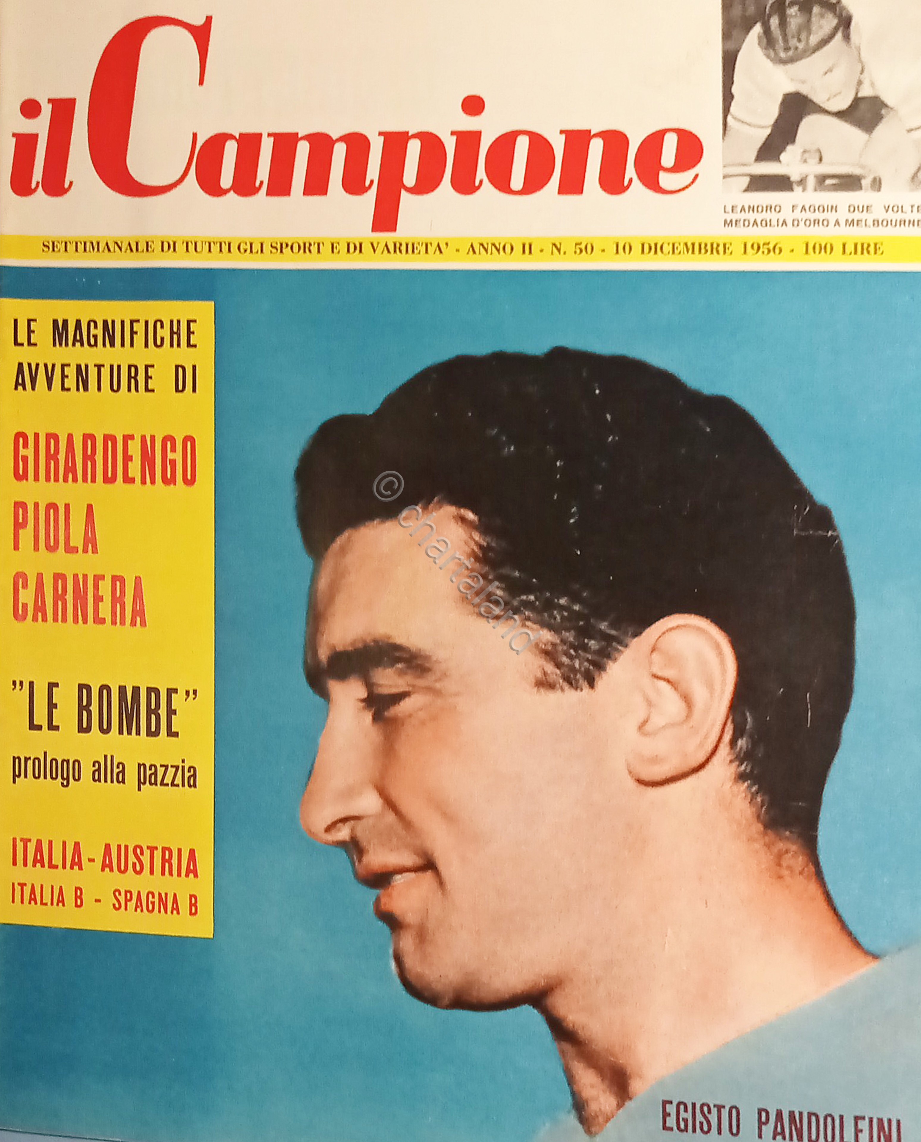 Settimanale - Il Campione N. 50 - Calciatore Egisto Pandolfini …