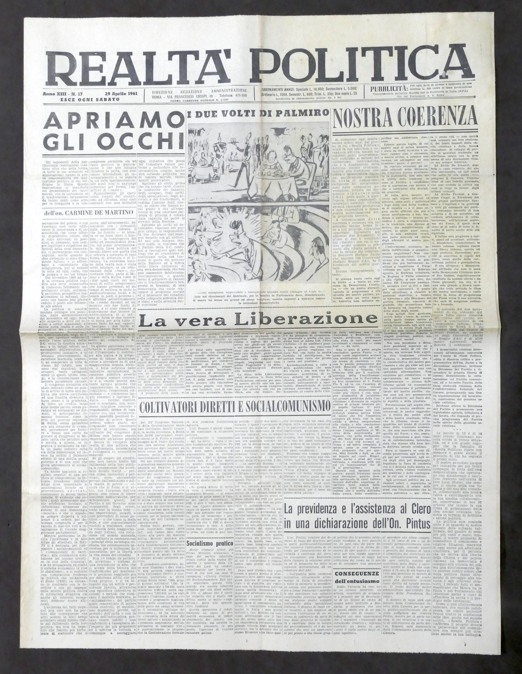 Settimanale - Realtà Politica N. 17 - 1961