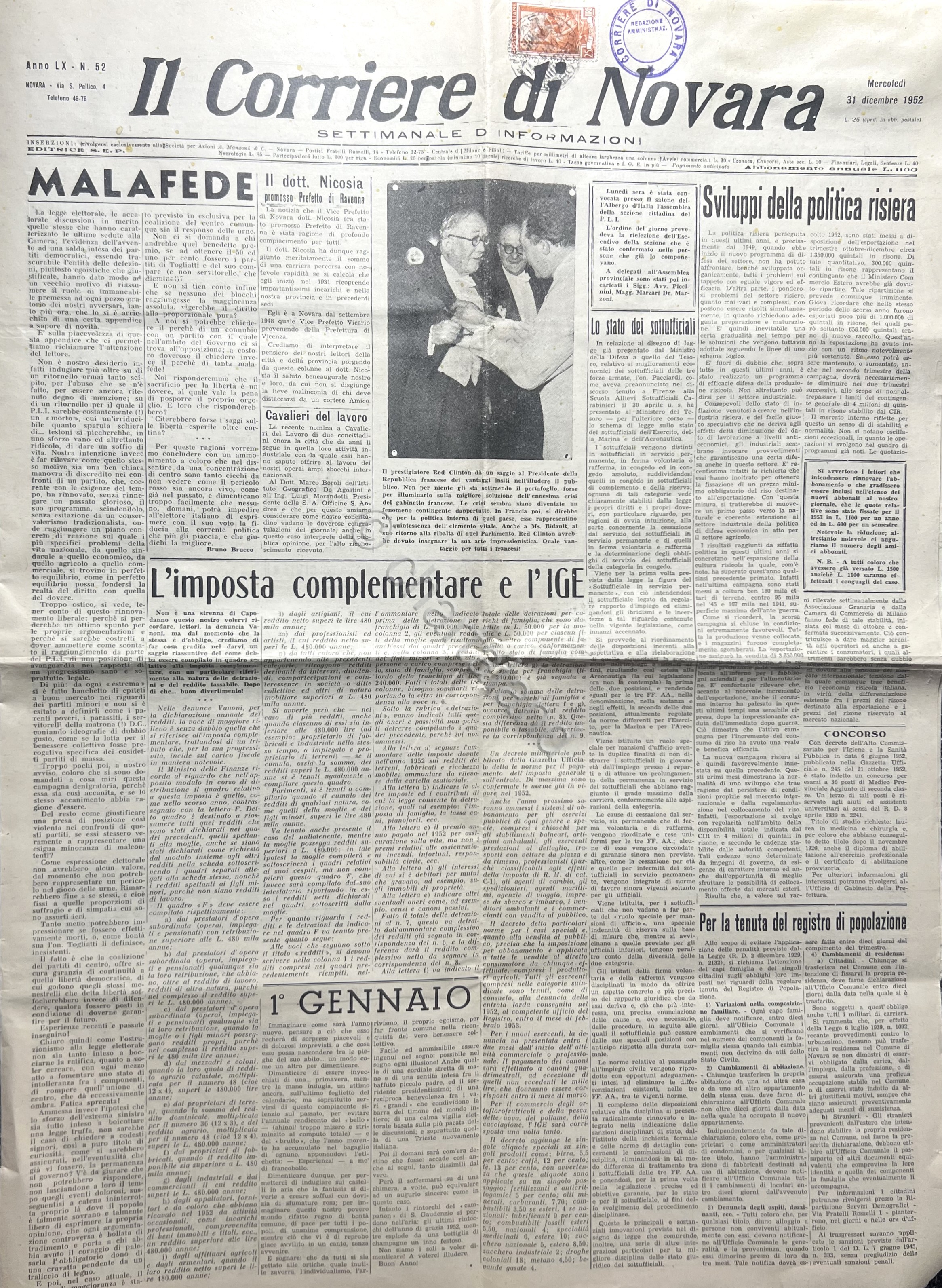 Settimanale d'Informazioni - Il Corriere di Novara N. 52 - …