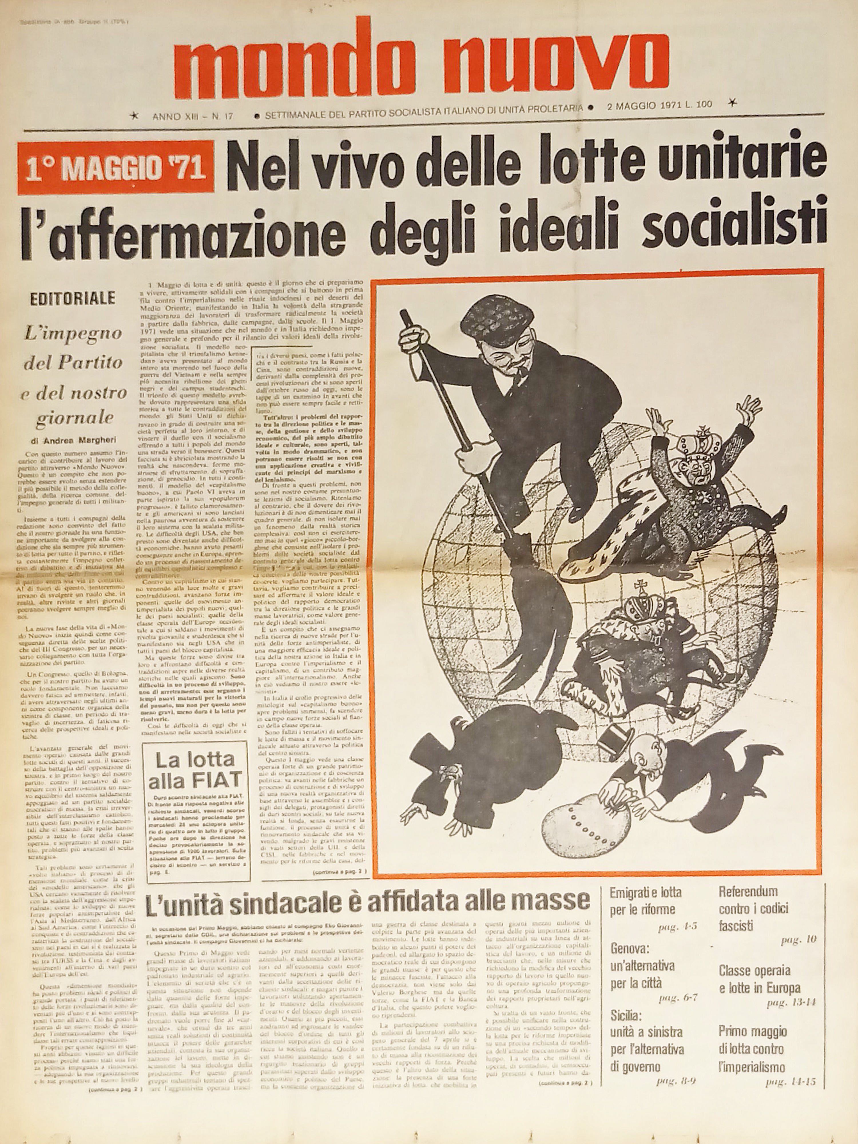 Settimanale del P.S.I.U.P. - Mondo Nuovo n. 17 - 1971 …