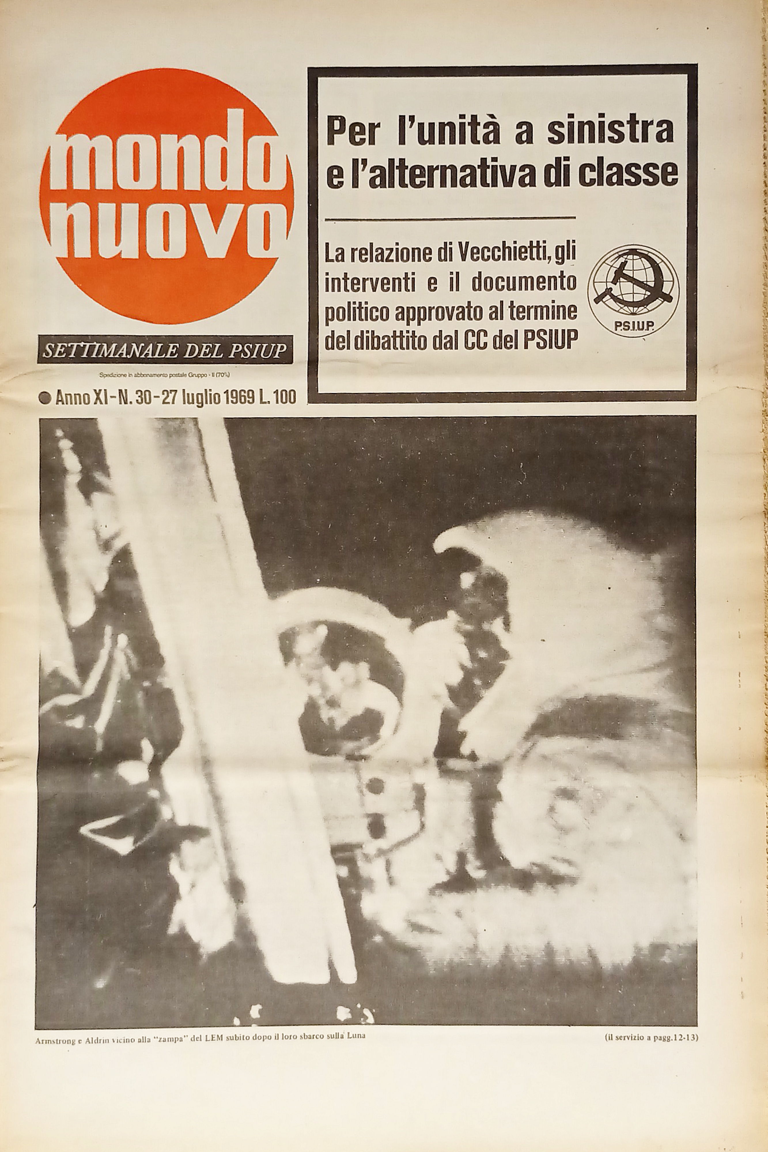 Settimanale del P.S.I.U.P. - Mondo Nuovo n. 30 - 1969 …