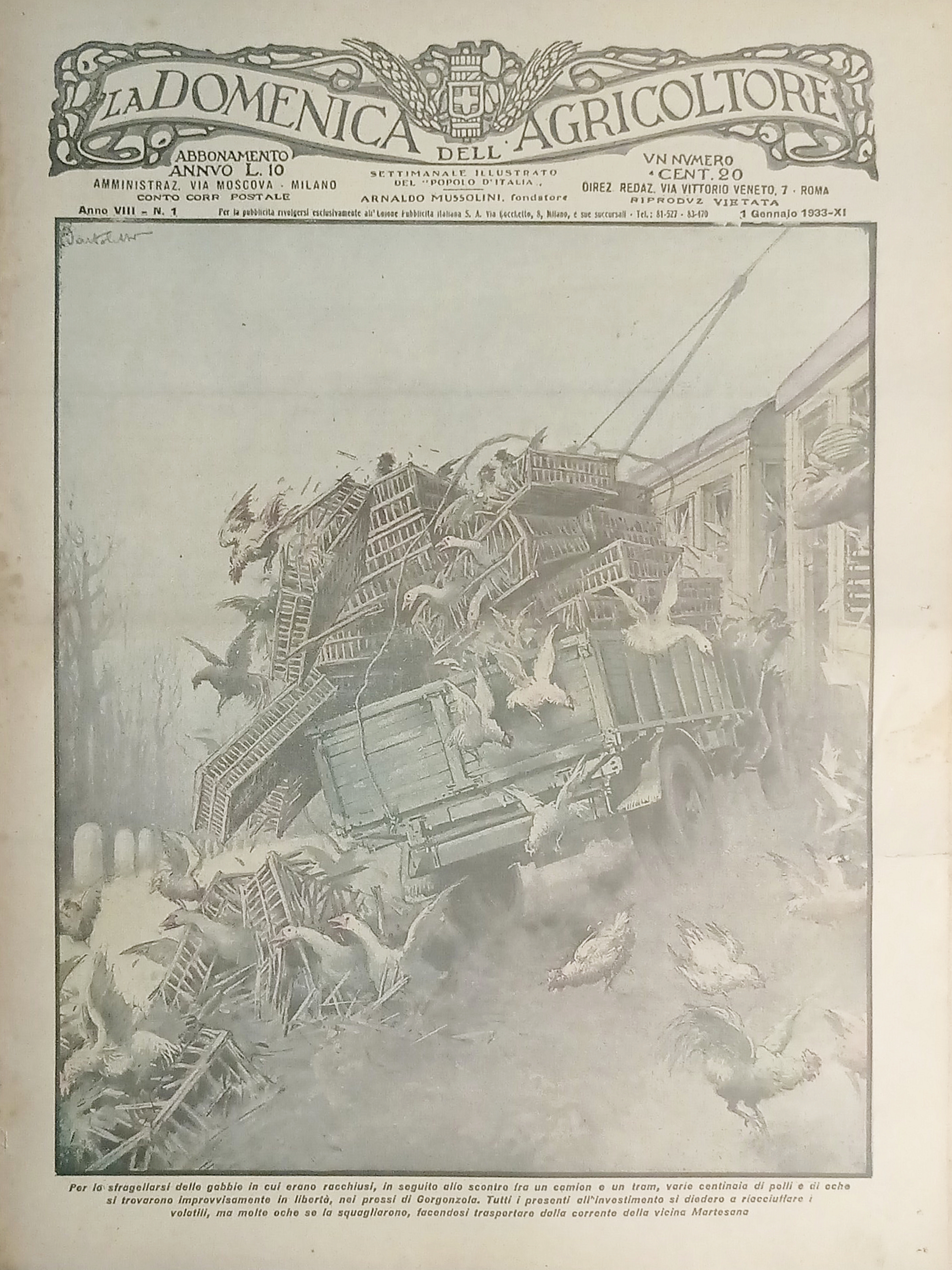 Settimanale del Popolo d'Italia - La Domenica dell'Agricoltore N. 1 …