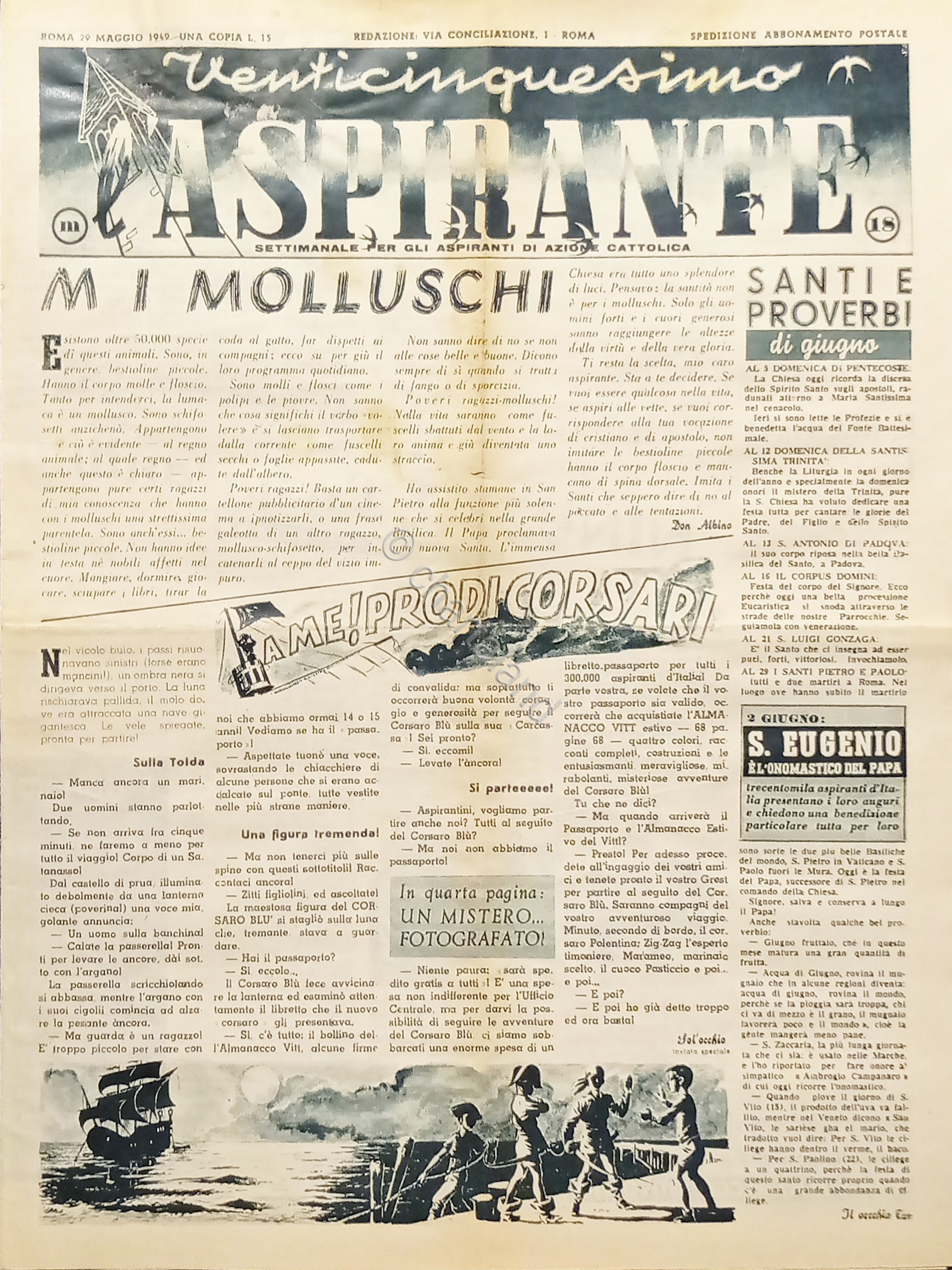 Settimanale di Azione Cattolica - Venticinquesimo L'Aspirante - 29 Maggio …