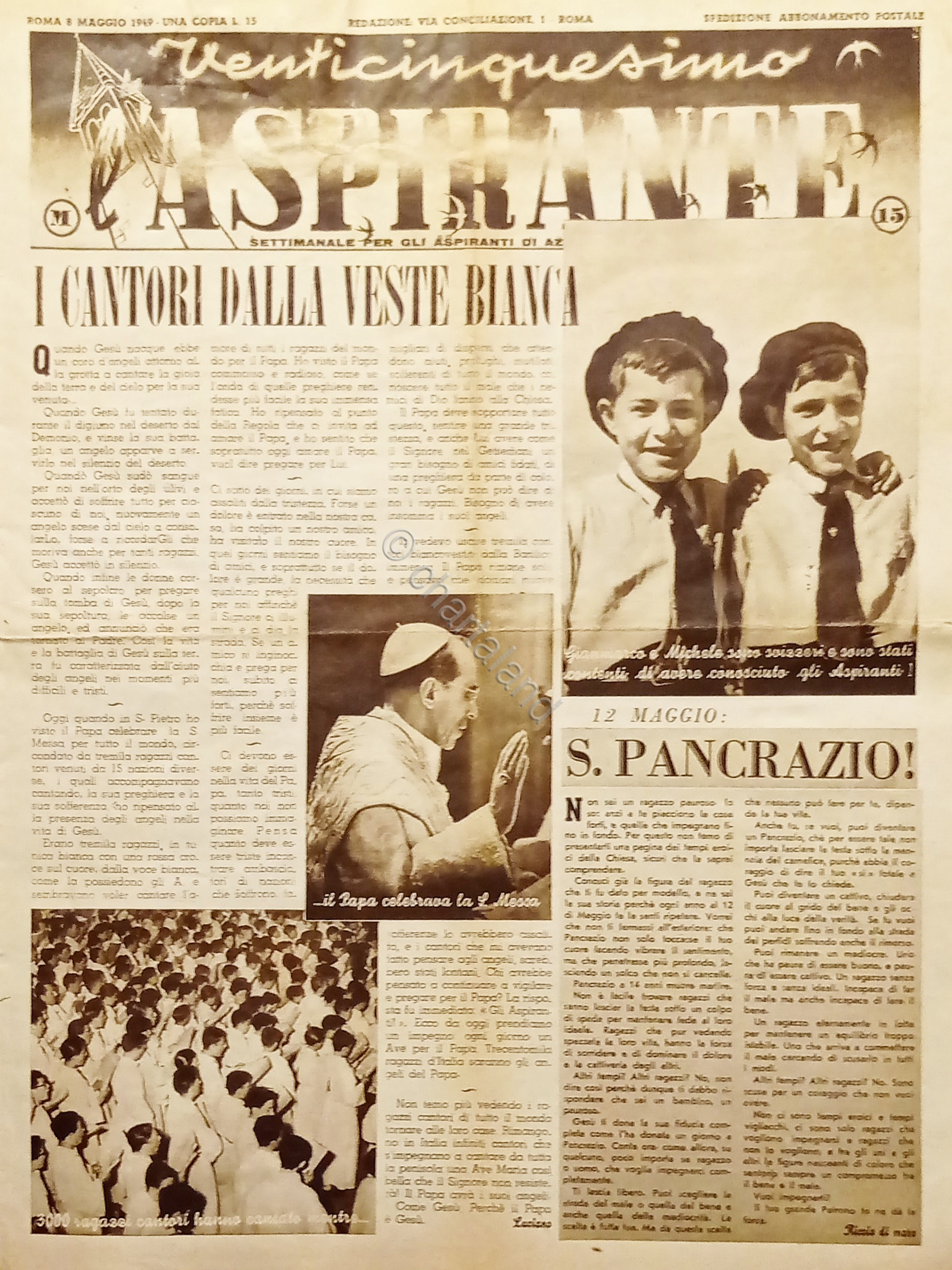 Settimanale di Azione Cattolica - Venticinquesimo L'Aspirante - Maggio 1949