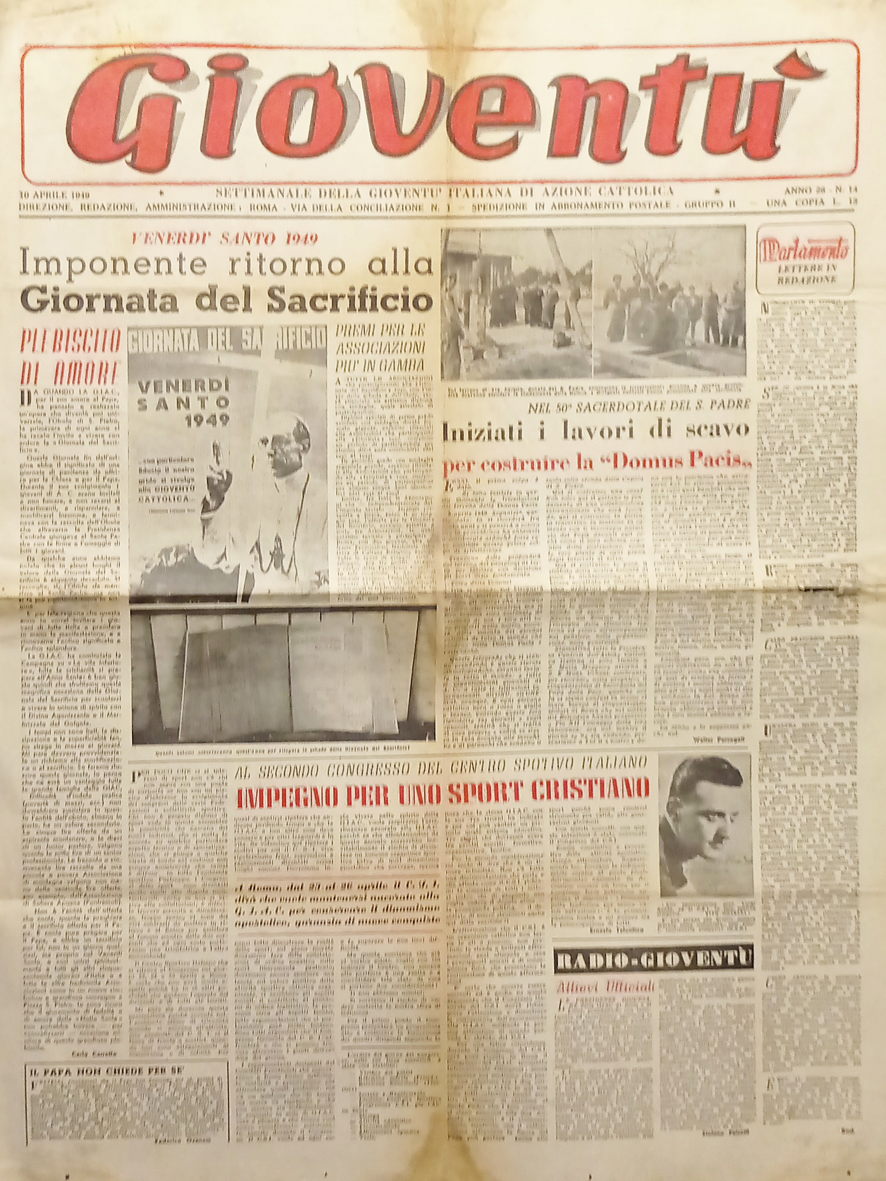 Settimanale Gioventù Italiana di Azione Cattolica - Gioventù N. 14 …