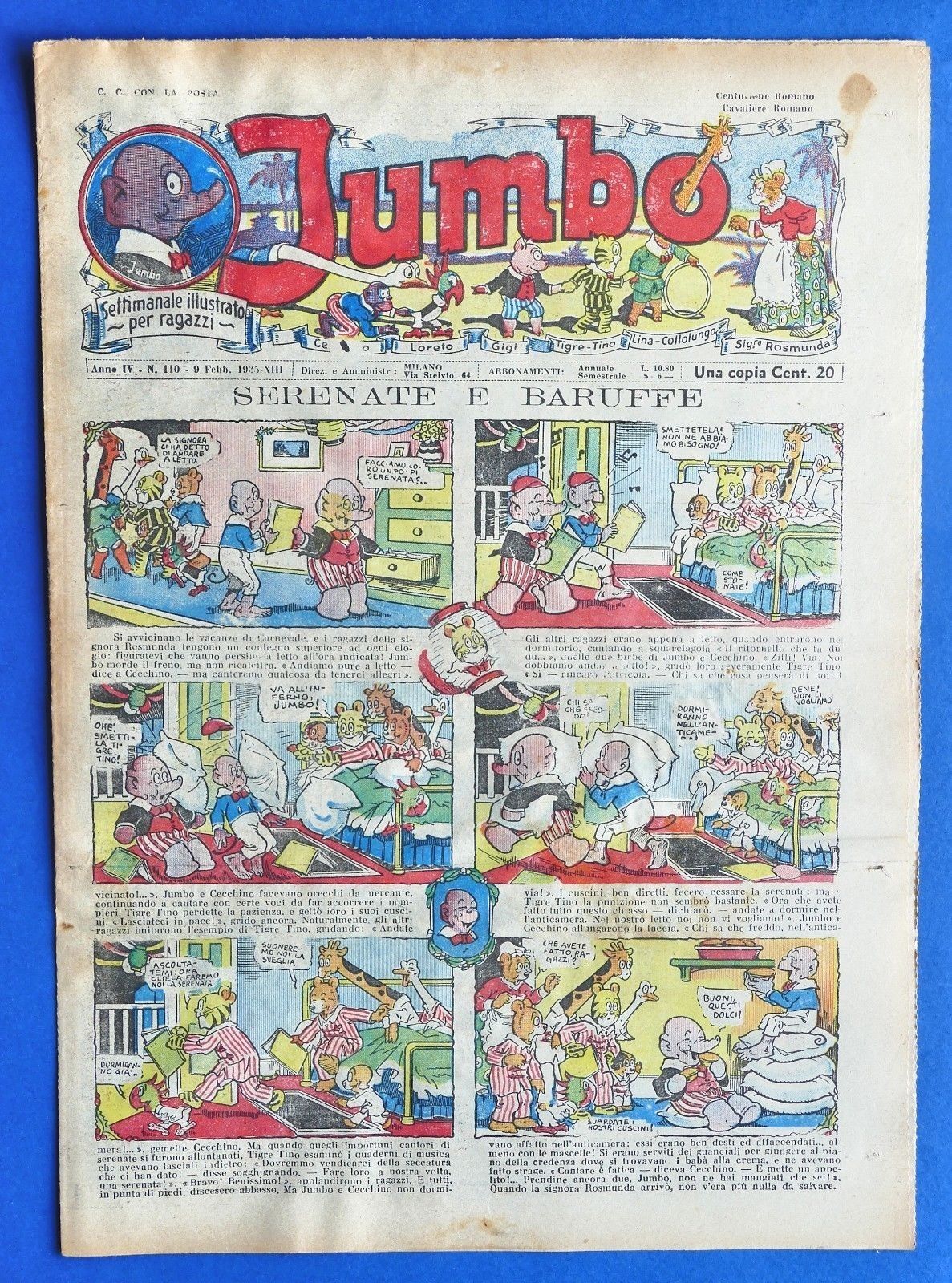 Settimanale illustrato per ragazzi - Jumbo - Anno IV - …