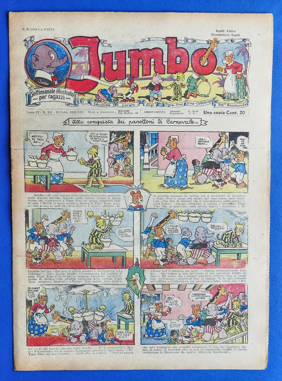 Settimanale illustrato per ragazzi - Jumbo - Anno IV - …