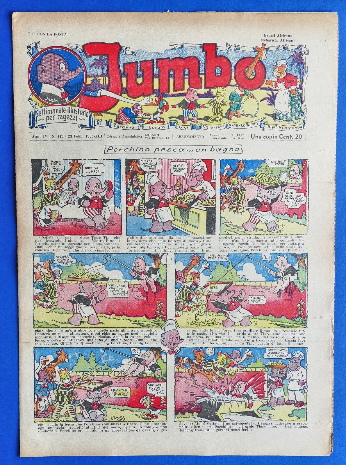 Settimanale illustrato per ragazzi - Jumbo - Anno IV - …